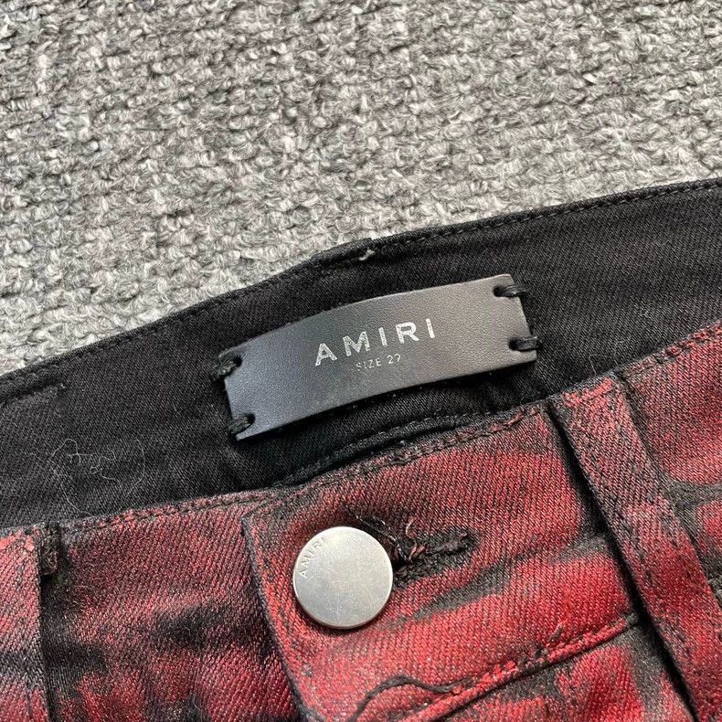 Amiri Amiri Black and red denim pants Size US 29 - 3 Thumbnail
