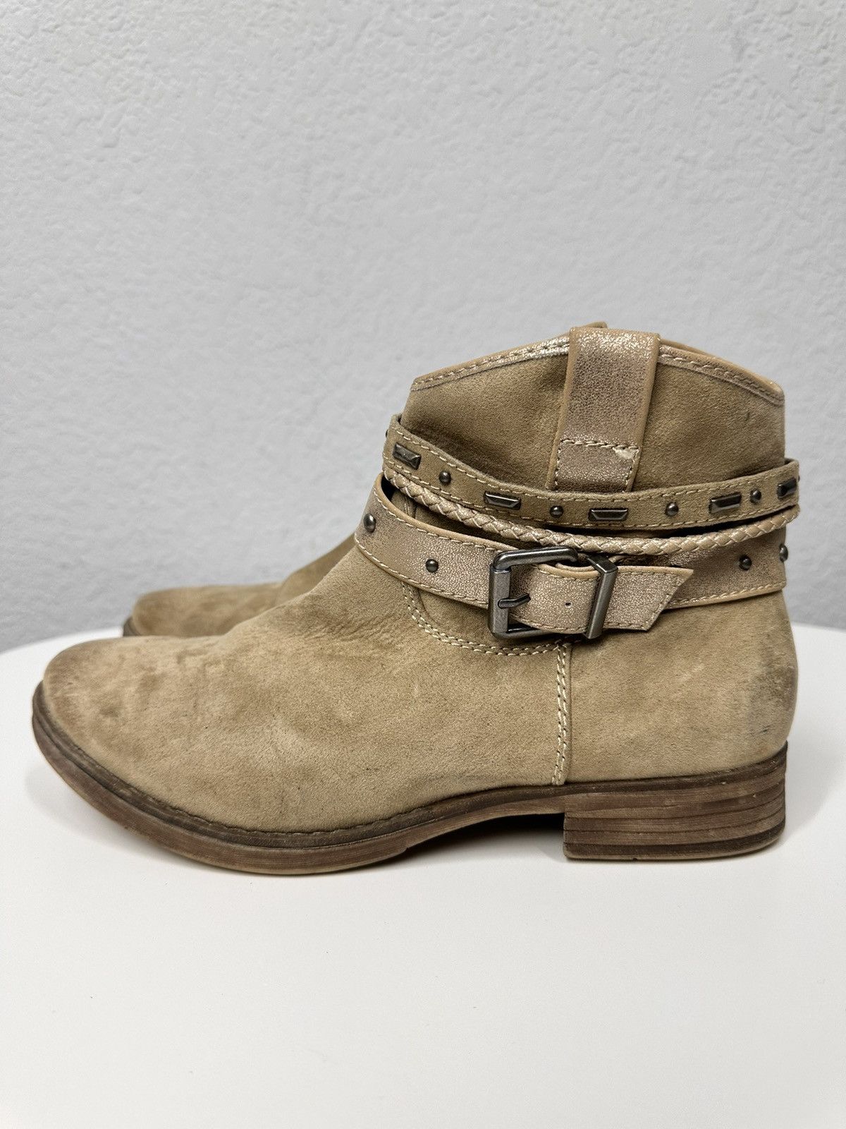 A.S.98 WOW😻 A.S.98 BEIGE LEATHER ANKLE WESTERN VINTAGE ISSEY MIYAKE Size US 9 / IT 39 - 6 Thumbnail