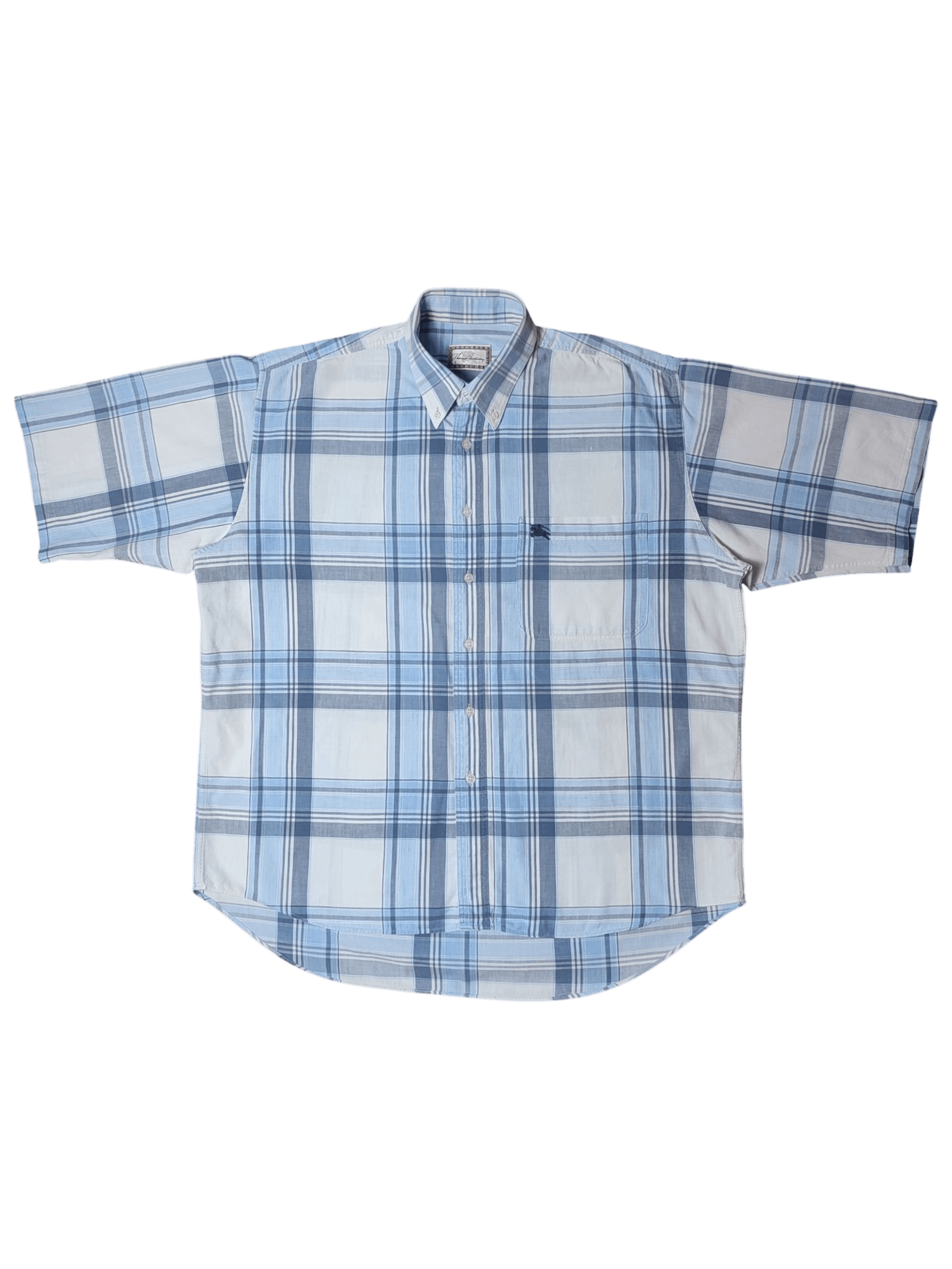Burberry Burberry Blue Plaid Nova Check Button Up Shirt Vintage Size US L / EU 52-54 / 3 - 9 Thumbnail