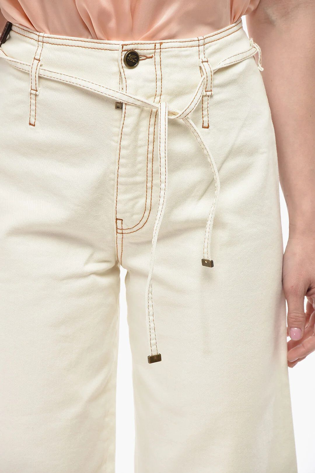 Etro og1mm0426 Wide-Leg Pant in White Size 26" / US 2 / IT 38 - 3 Thumbnail