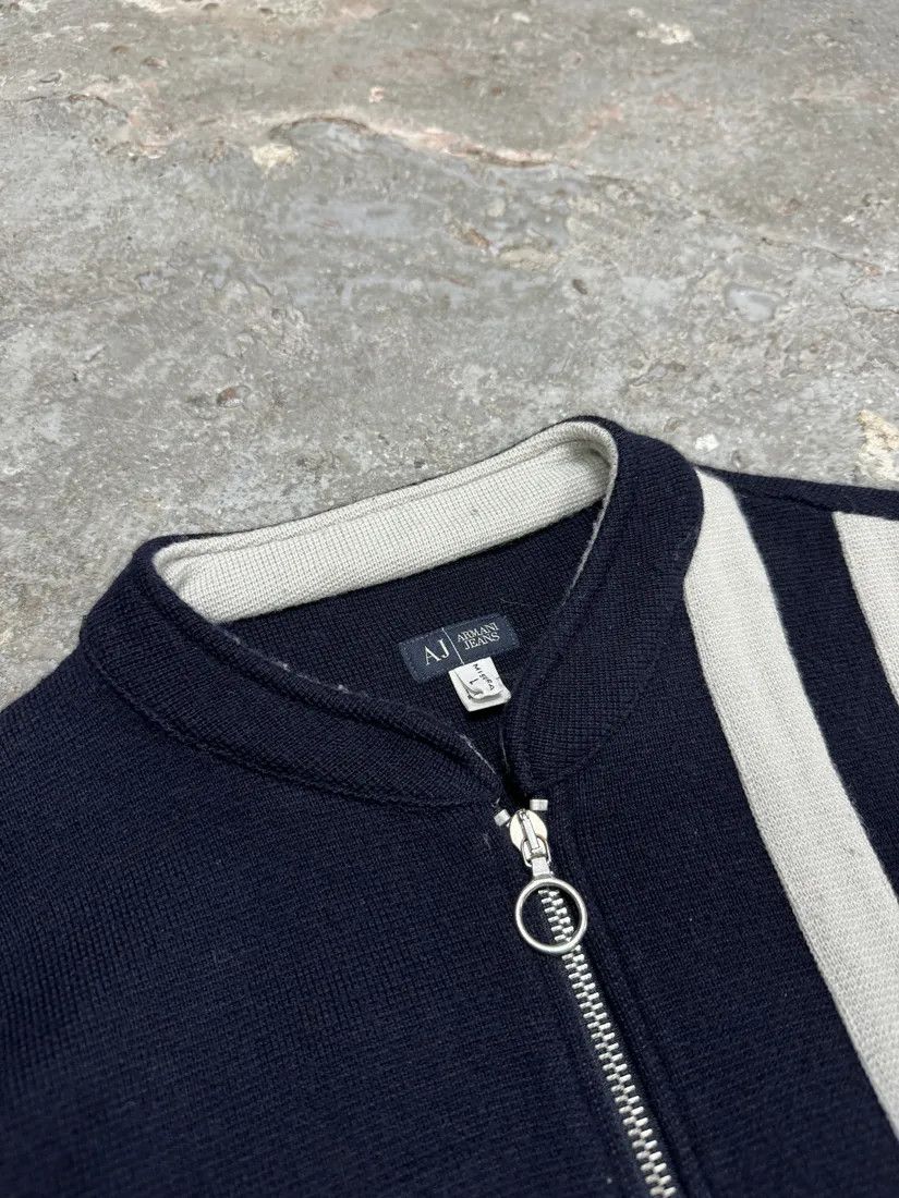 Armani × Vintage 1990s Armani Italian Wool Zip-Up Sweater Size US L / EU 52-54 / 3 - 7 Thumbnail