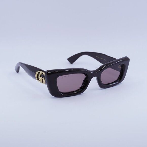 Gucci 🕶️ New Gucci GG1827S 004 Sunglasses - Shiny Brown Frame Size ONE SIZE - 4 Thumbnail