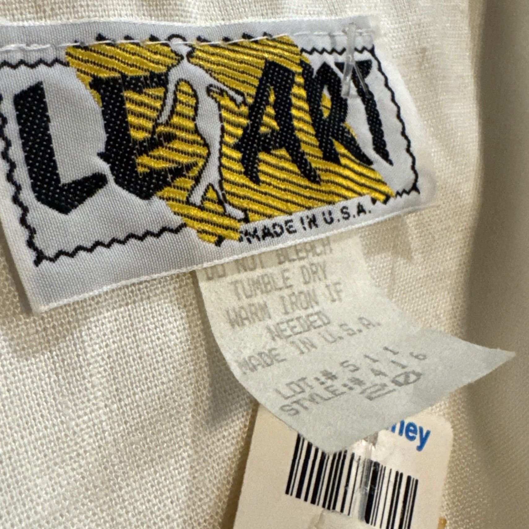 Vintage VINTAGE Le Suit Skirt Suit White Yellow Geometric 1970s 20 NWT New Old Stock Women's Work Blazer Shirt? Size 42" / US 20 - 7 Thumbnail