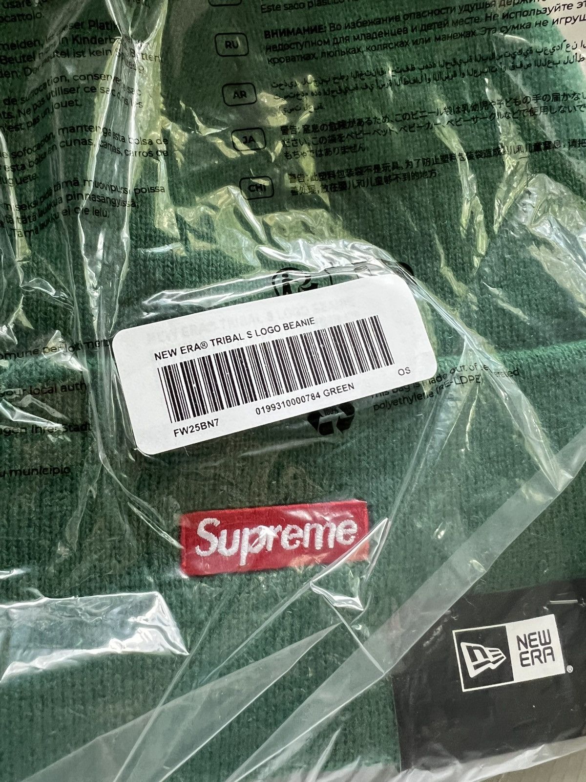Supreme Supreme New Era® Tribal S Logo Beanie Green Size ONE SIZE - 2 Thumbnail