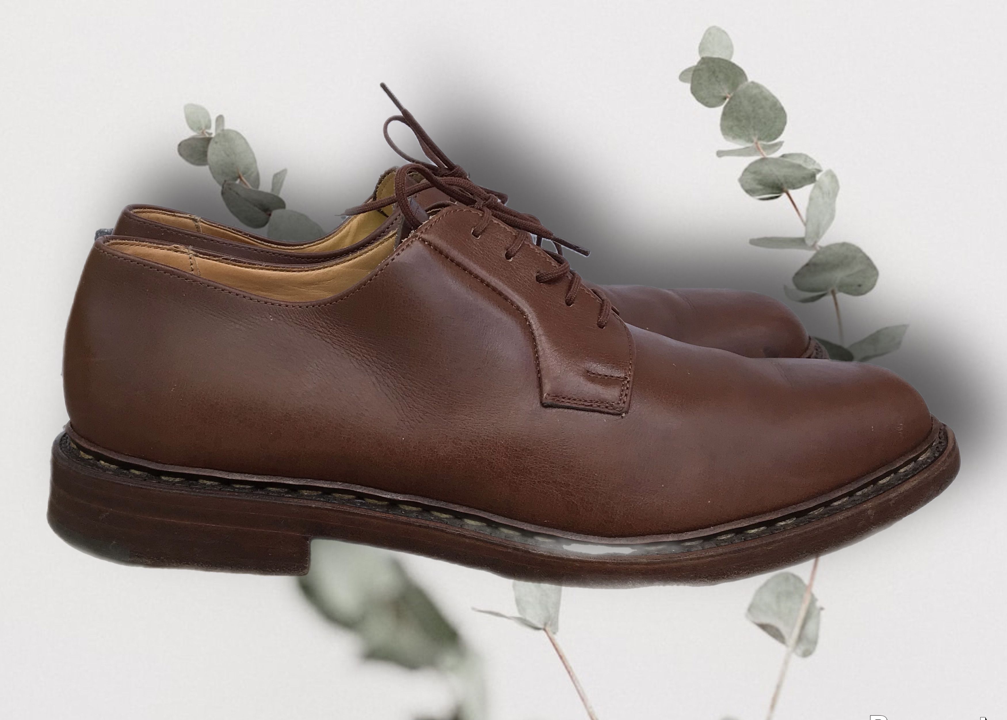 Paraboot Paraboot Brown Brogue Leather Derby Shoes Lace Up Oxfords Size US 11 / EU 44 - 2 Thumbnail