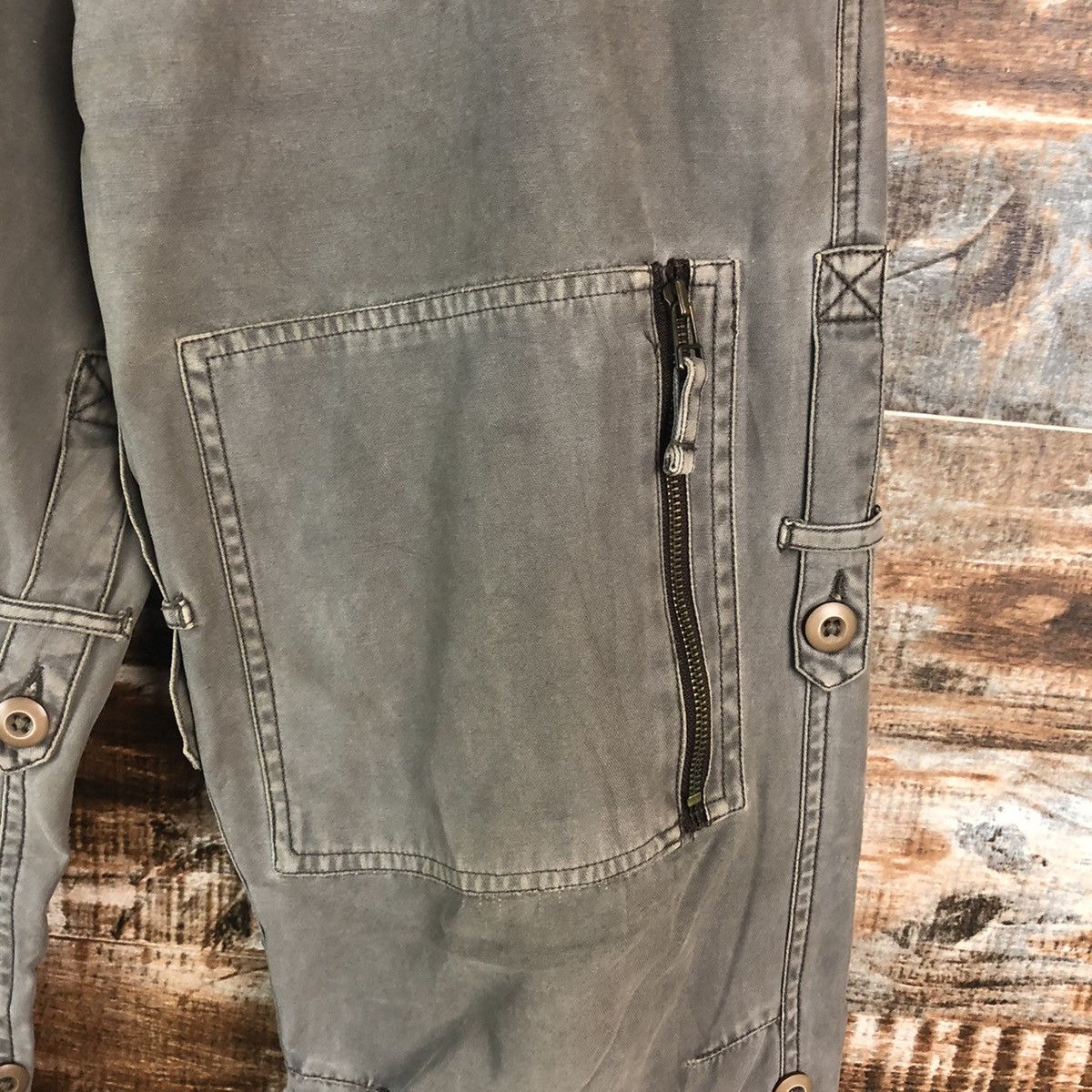 Japanese Brand DL Rescue World Gray Cargo Multipocket Pants #C666 Size US 27 - 10 Thumbnail