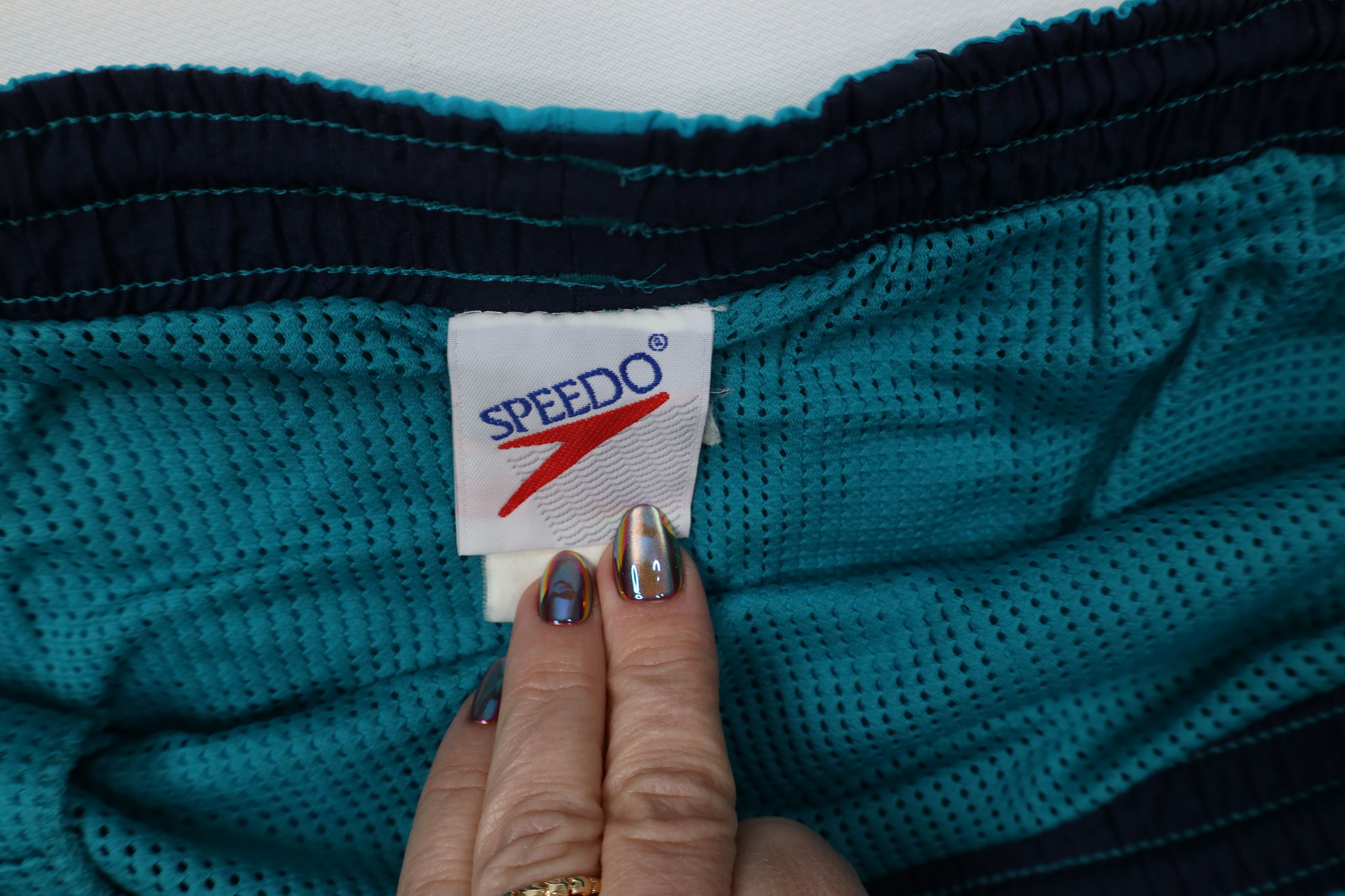 Speedo Vintage 90s Speedo Spell Lined Above Knee Shorts Swim Trunks Size US 38 / EU 54 - 7 Thumbnail