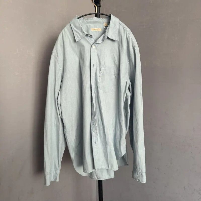 Burberry Burberry Light Blue Cotton Long Sleeve Shirt Size US XL / EU 56 / 4 - 1 Thumbnail