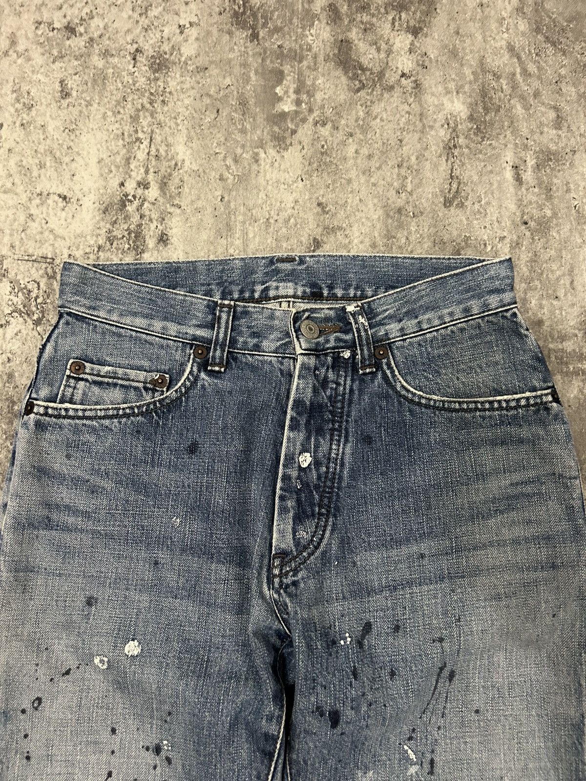Alberto × Japanese Brand × Jean Vintage Alberto Paris Paint Selvedge Distressed jeans Size US 27 - 7 Thumbnail