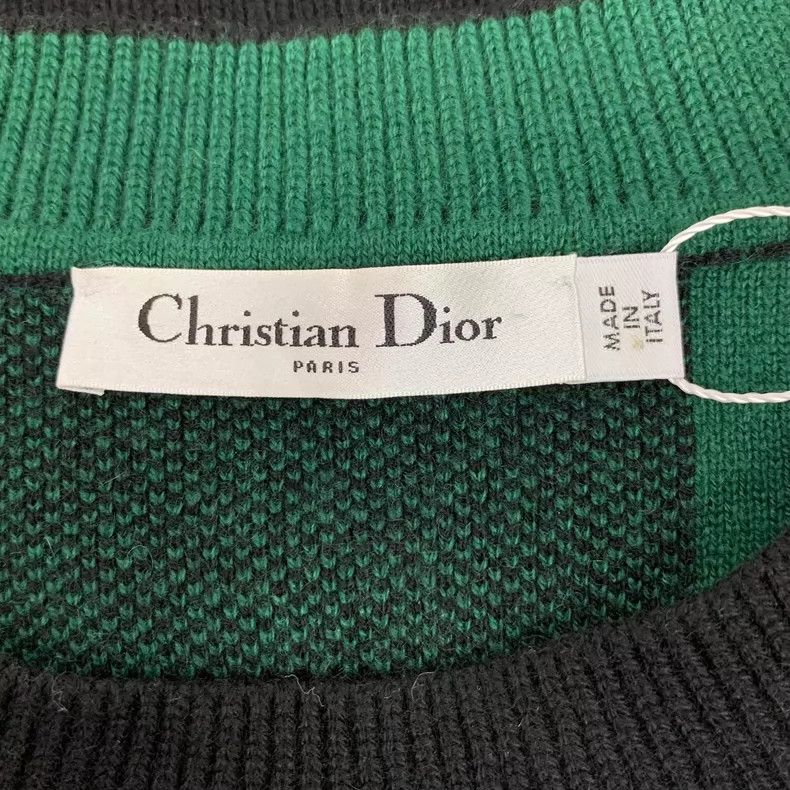 Dior Dior Green plaid letter print cashmere round-neck long-slee Size XXS / US 00 / IT 34 - 5 Thumbnail