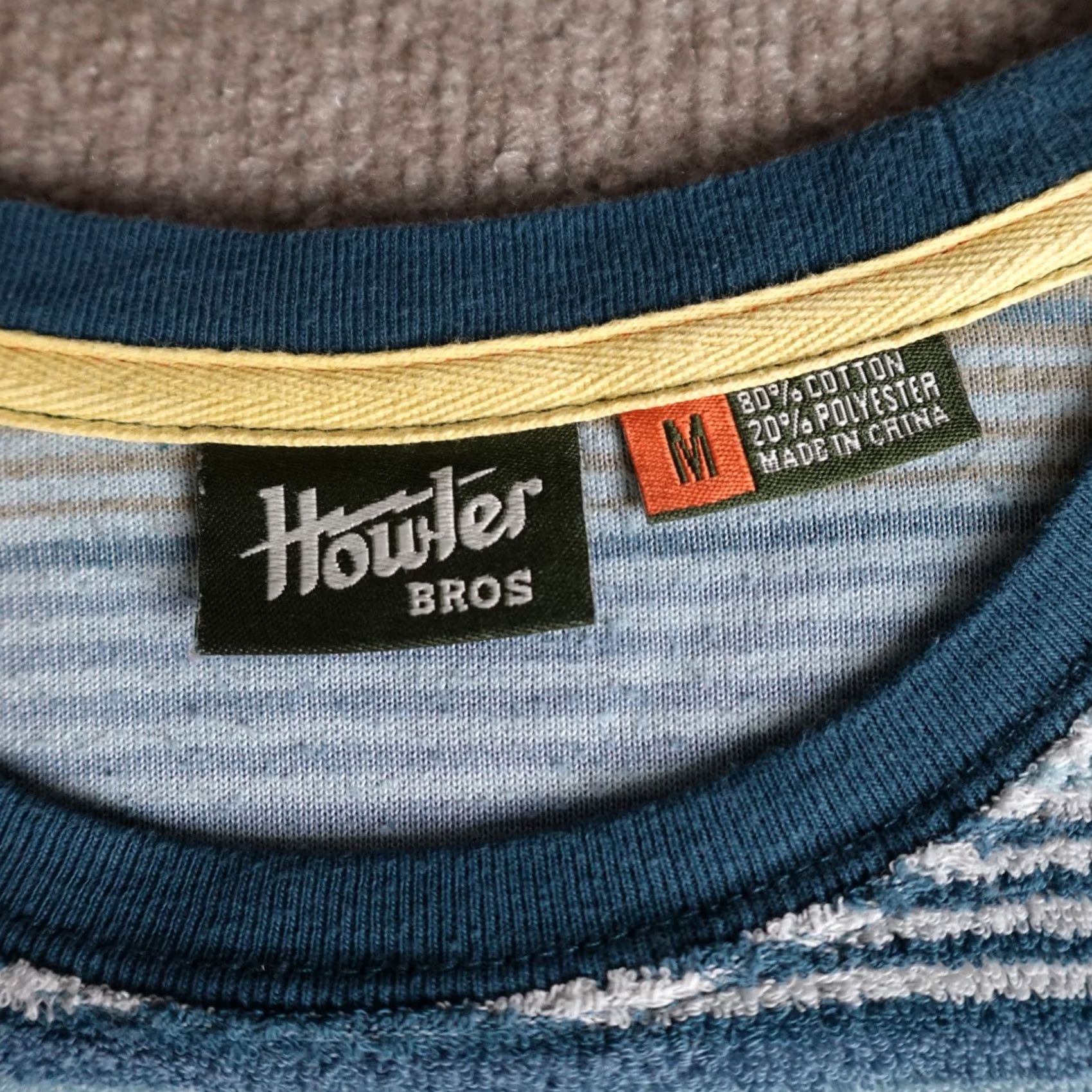 Howler Brothers VINTAGE Howler Bros Shirt Striped Mens Medium BLUE Crew Neck Cotton Blend T-Shirt Size US M / EU 48-50 / 2 - 6 Thumbnail