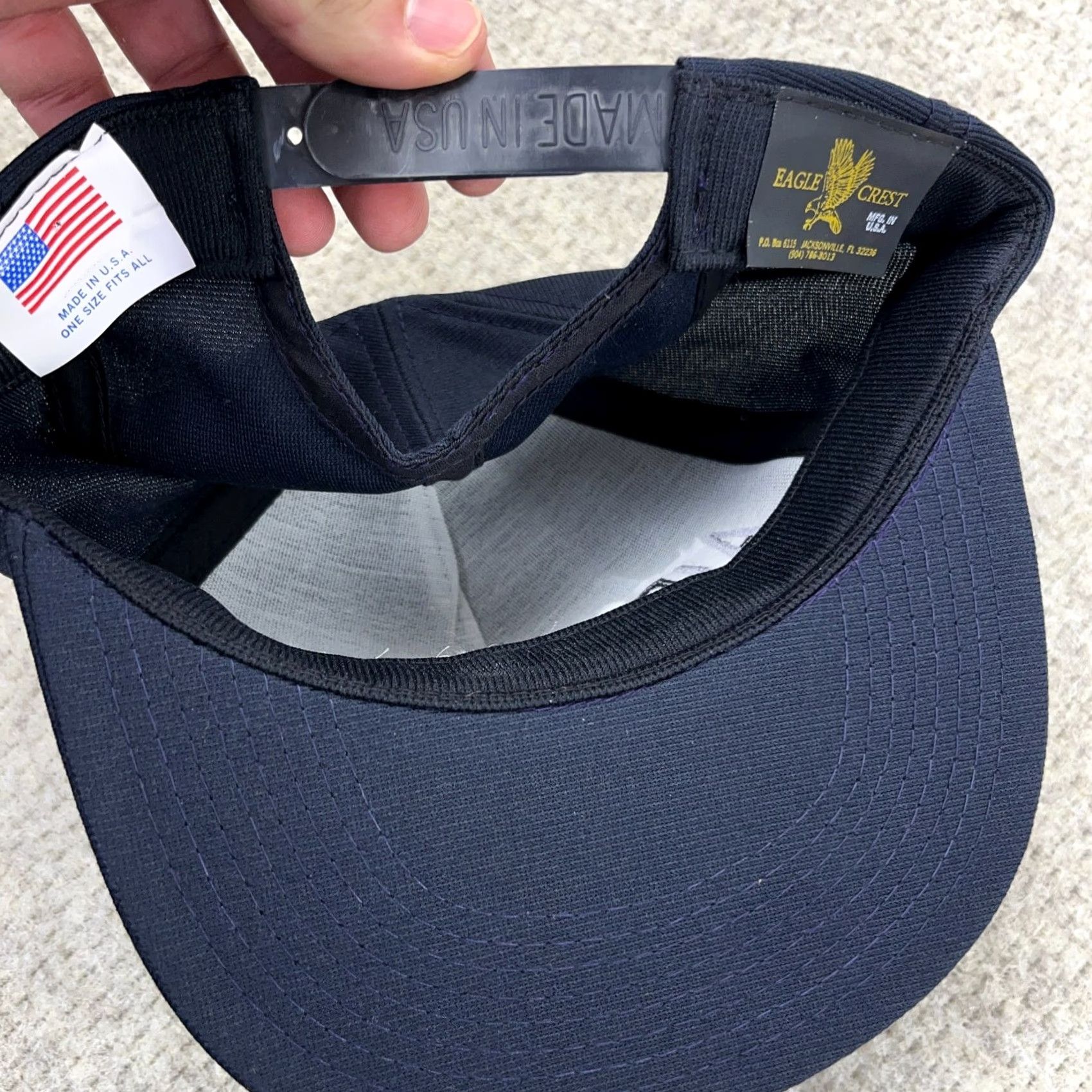 Vintage VINTAGE Eagle Crest US Air Force Hat Cap Snapback One Size Blue Cotton Polyester Knit Men Adult 90s USA Retro Size ONE SIZE - 7 Thumbnail