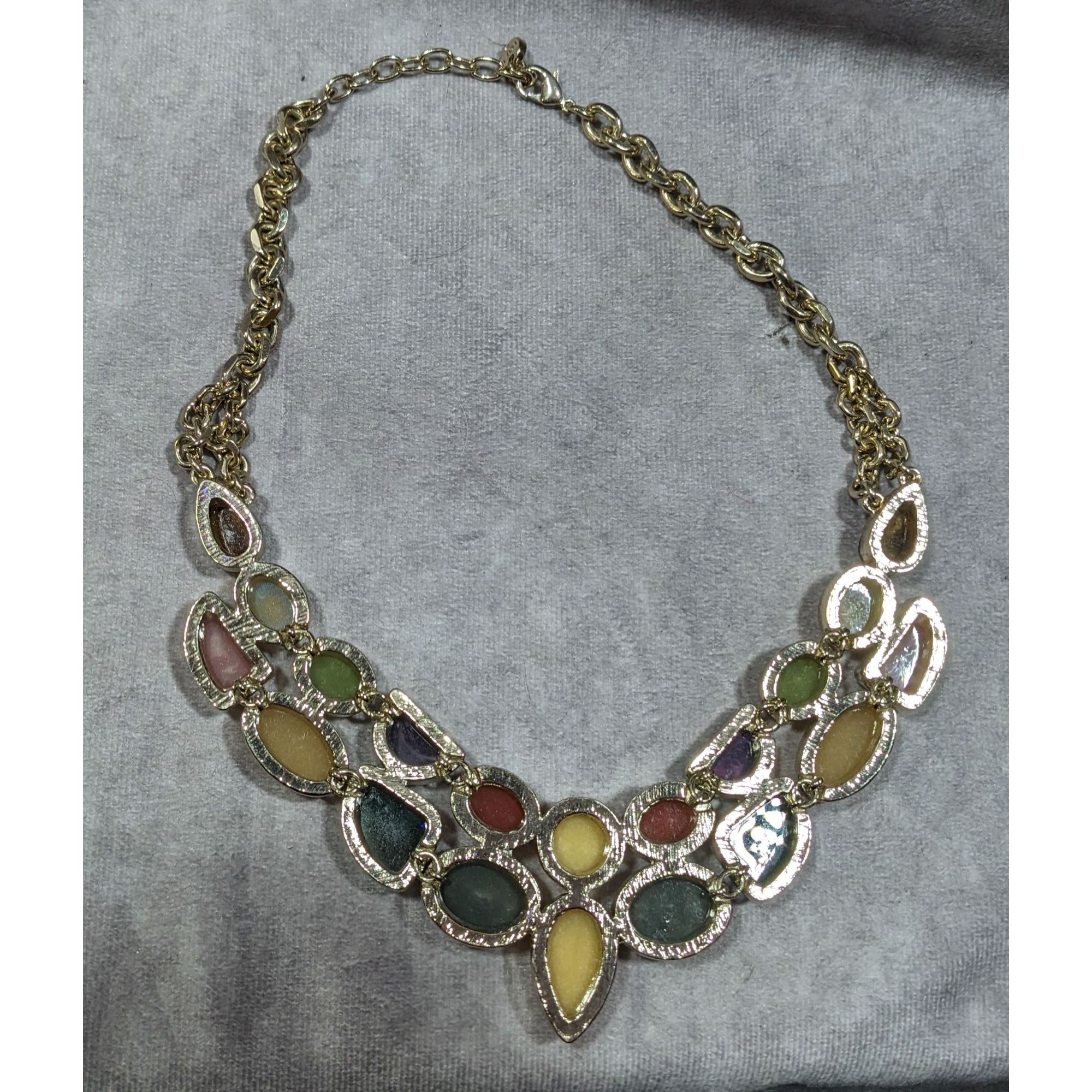 Other Vintage Loft Rainbow Jelly Glass Gemmed Bib Necklace Size ONE SIZE - 10 Thumbnail