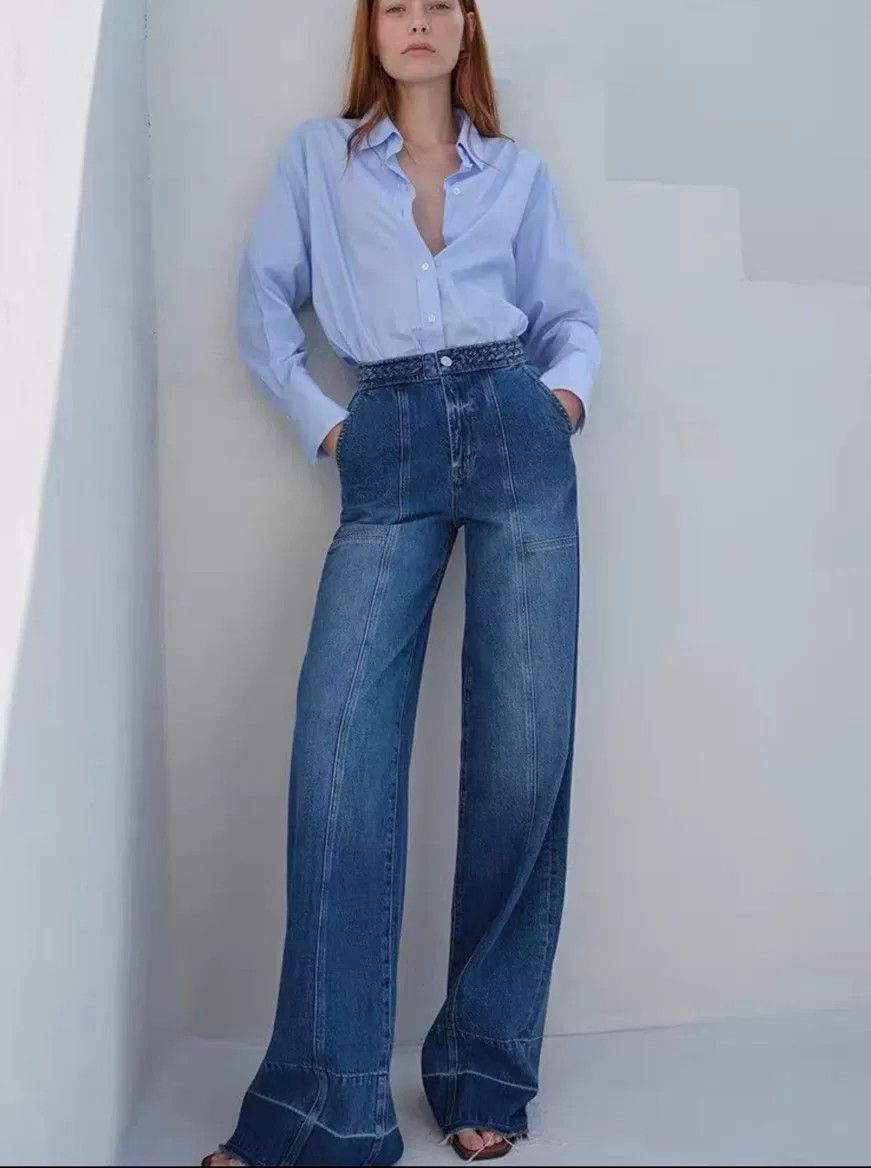Frame FRAME Women's Wide Leg Denim Pants Size 25" / US 0 / IT 36 - 1 Thumbnail