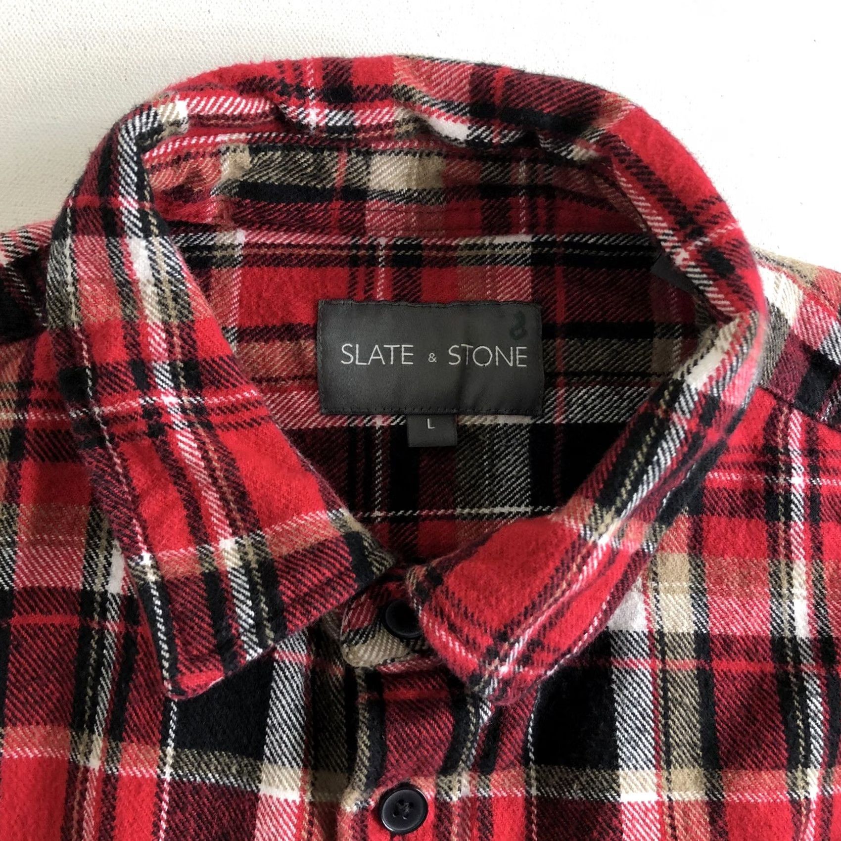 Vintage VINTAGE Slate and Stone Heavy Flannel Shirt Shacket Red Plaid Mens Size Large Size US L / EU 52-54 / 3 - 5 Thumbnail