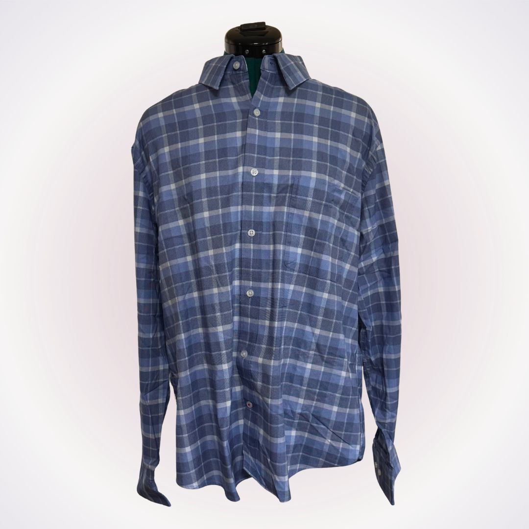 Tommy Hilfiger Tommy Hilfiger Blue Plaid Button-Up Shirt | Sz 16-16.5 Size US L / EU 52-54 / 3 - 1 Thumbnail