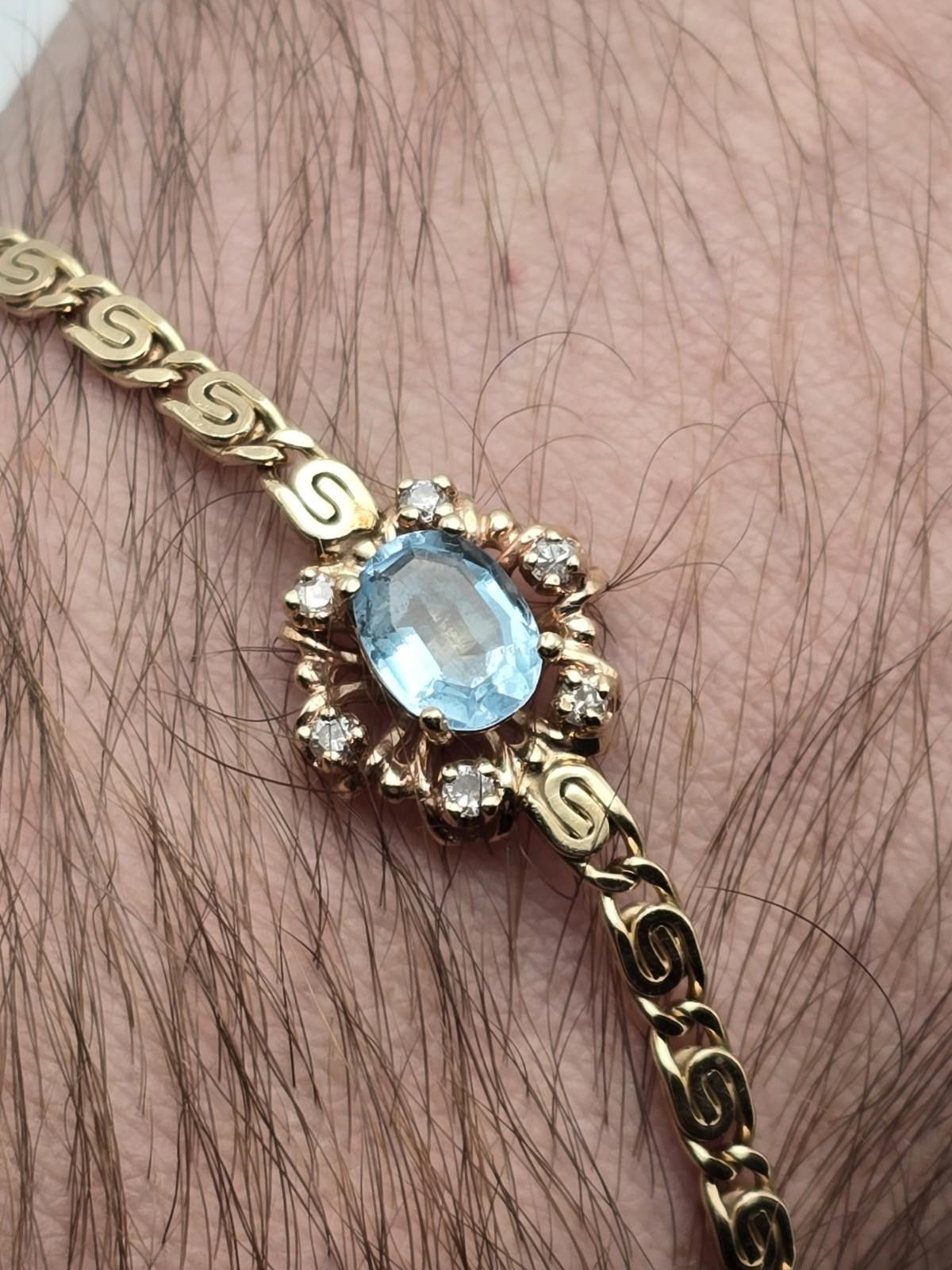 MR & MRS ITALY Vintage 14K Gold Sapphire Diamond Bracelet Italy Size ONE SIZE - 9 Thumbnail