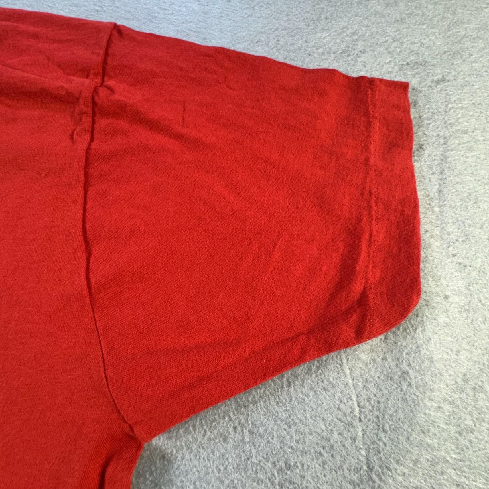 Vintage VINTAGE Screen Stars Shirt Mens Large Red Pocket Single Stitch USA Made 90s Crew Neck Short Sleeve T-Shirt Cotton Blank Size US L / EU 52-54 / 3 - 4 Thumbnail