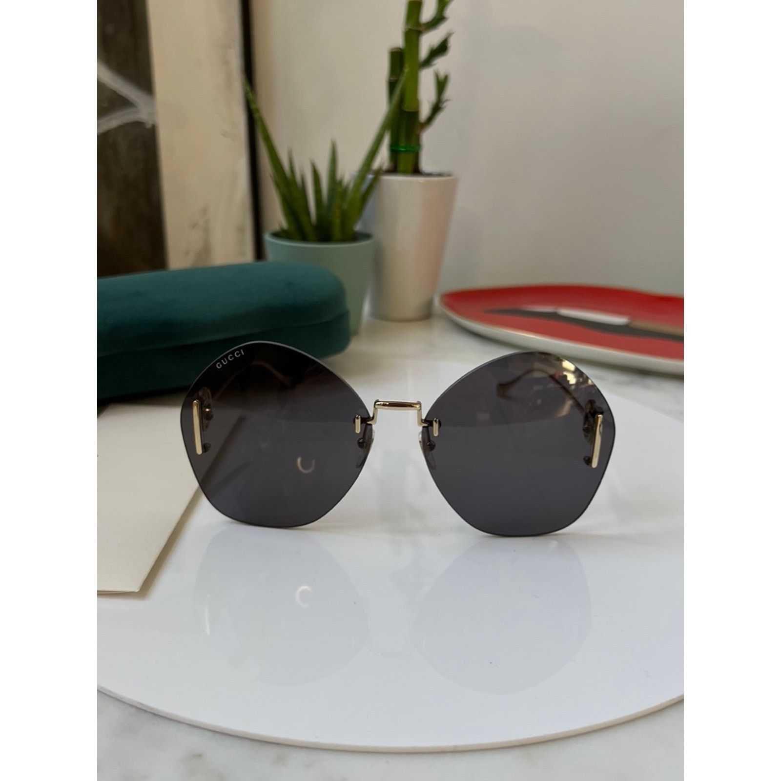 Gucci NEW Gucci GG1203S Dark Grey Rimless Sunglasses Size ONE SIZE - 4 Thumbnail