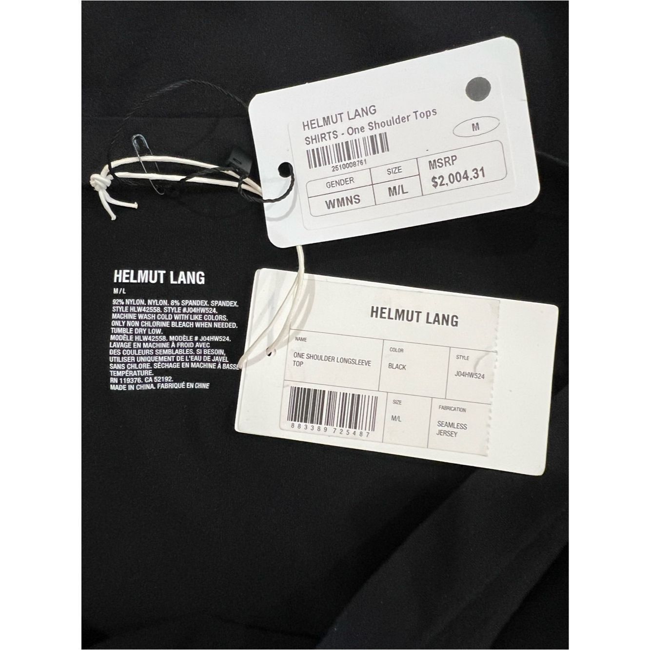 Helmut Lang Helmut Lang One Shoulder Long Sleeve Top NWT Black Seamless Size M / US 6-8 / IT 42-44 - 5 Thumbnail