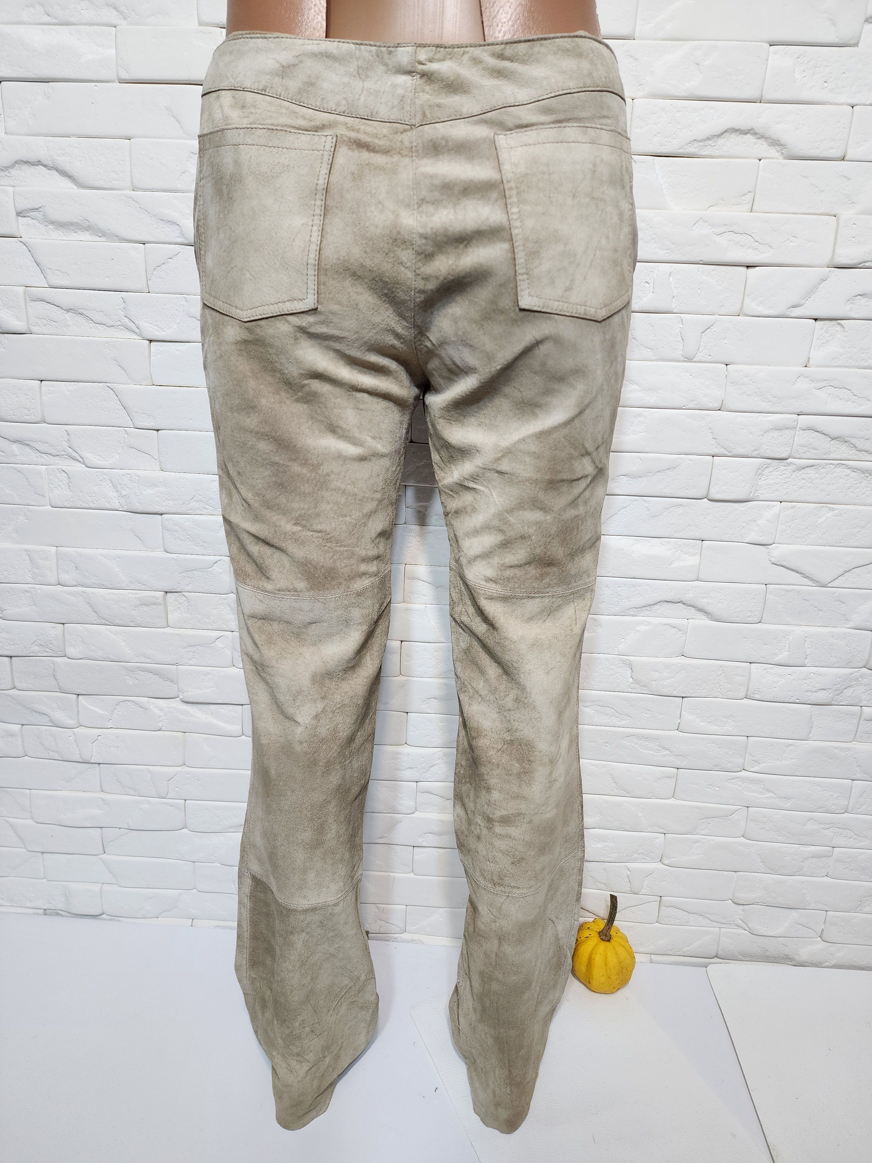 Genuine Leather Gray Leather Pants: Men's Soft Suede Trousers Size US 33 - 5 Thumbnail