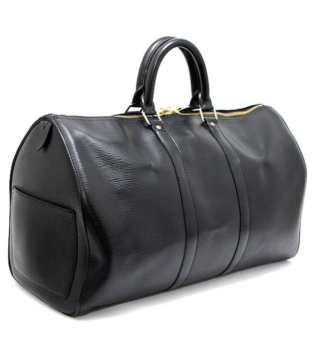Louis Vuitton Keepall 45 Epi Black Leather Hand Bag