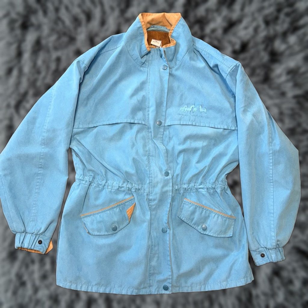 Vintage Outback Trading Ranch Jacket Microsuede Medium Blue Women Regular Zipper Pockets All Seasons Horse Western Casual Workwear Size M / US 6-8 / IT 42-44 - 1 Thumbnail