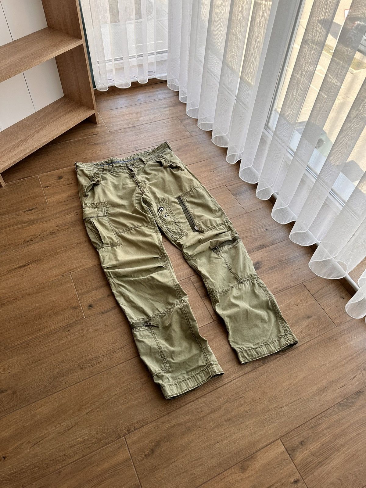image of Vintage Polo Ralph Laurent Rrl Khaki Cargo Military Pants in Green, Men's (Size 38)