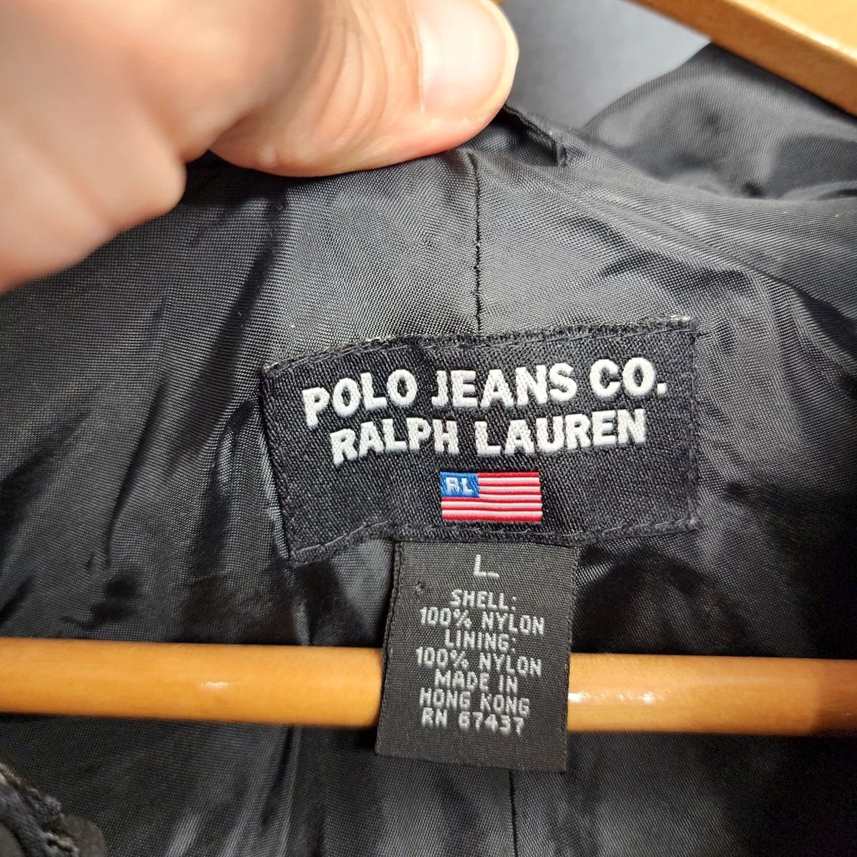 Ralph Lauren VINTAGE Ralph Lauren Polo Jeans Co Jacket Windbreaker Mens Large Black Hong Kong Size US L / EU 52-54 / 3 - 4 Thumbnail