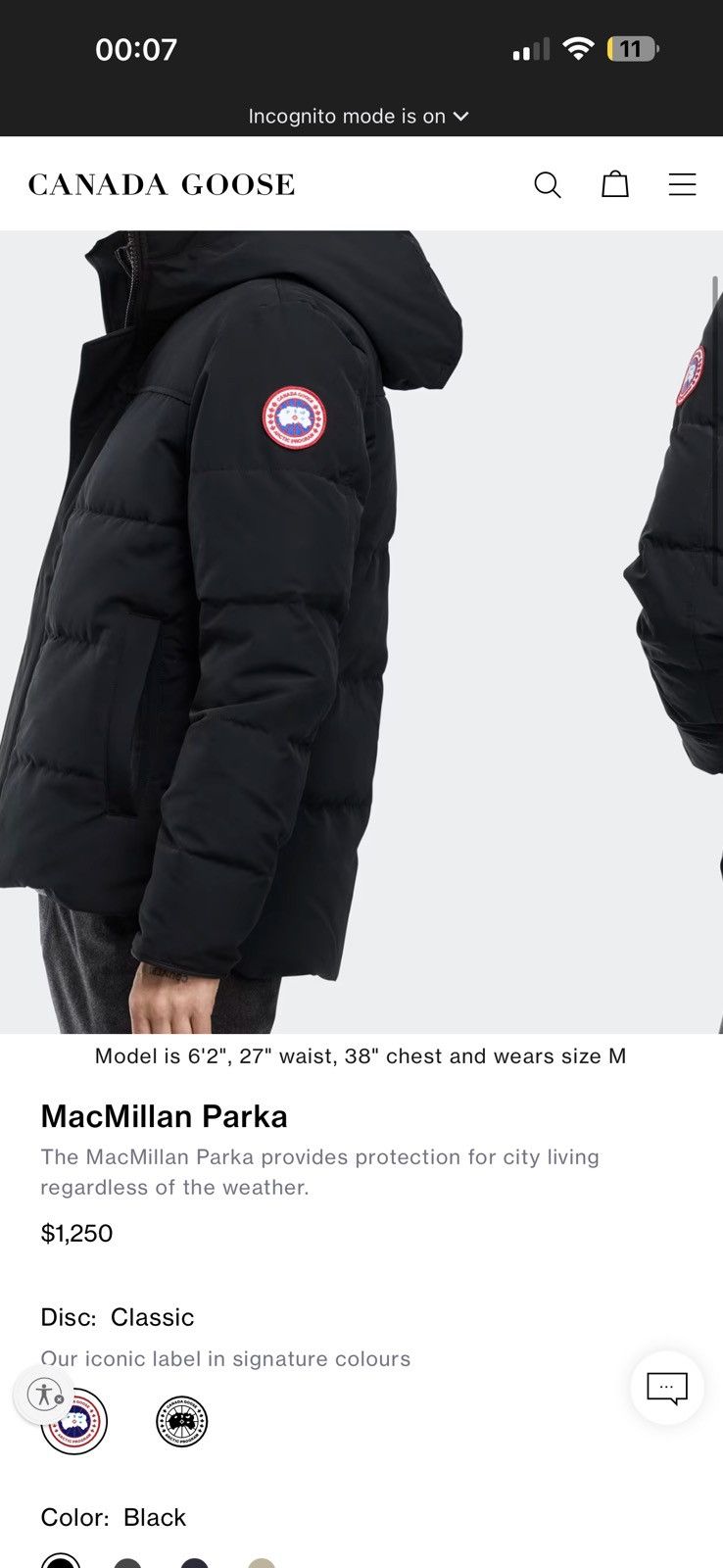Canada Goose Men's Macmillan Parka - Graphite - Canada Goose Size US L / EU 52-54 / 3 - 4 Thumbnail