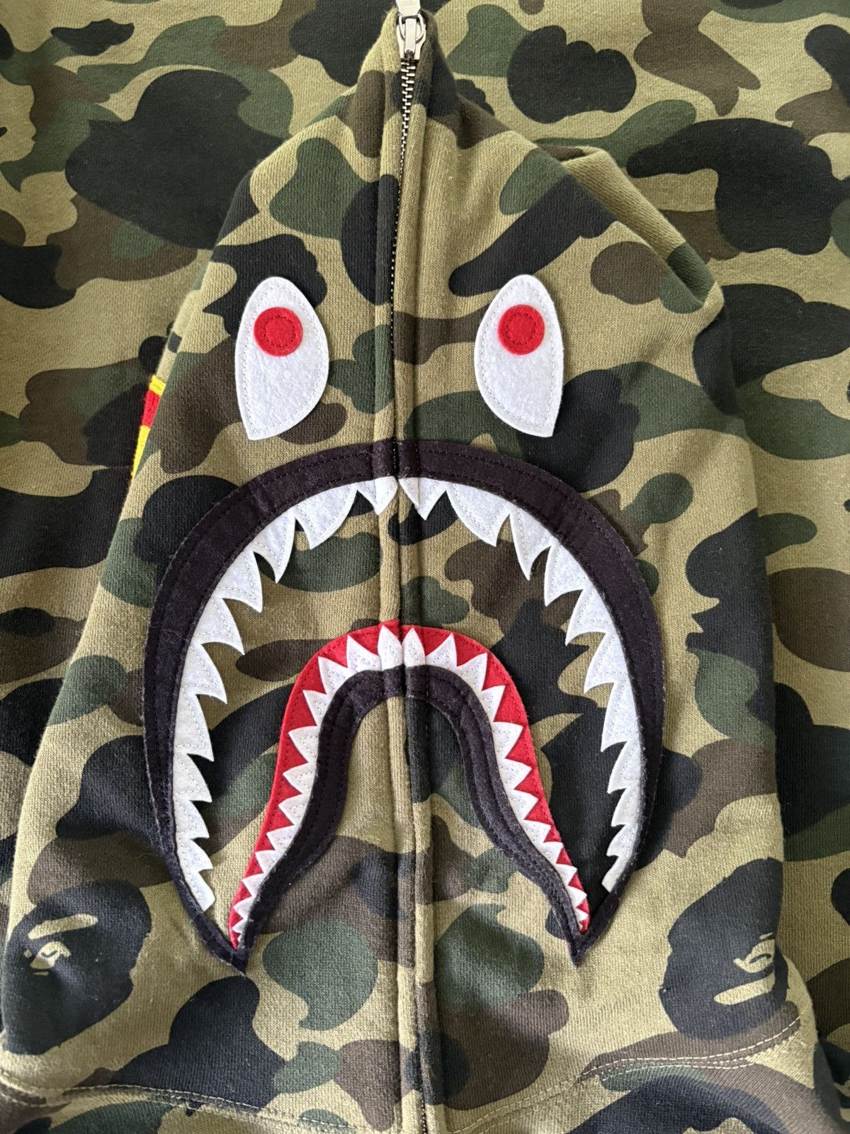 Bape A Bathing Ape BAPE PONR 1st Camo Shark Full Zip Hoodie Size US XL / EU 56 / 4 - 3 Thumbnail