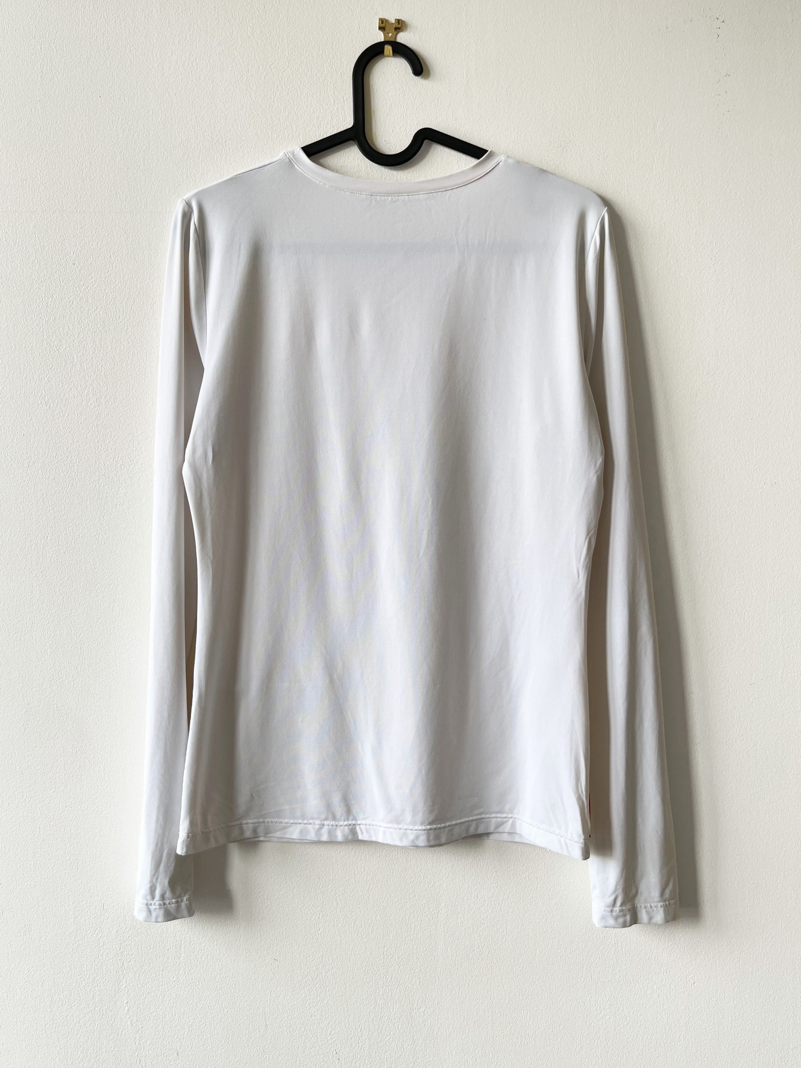 Prada Prada sport white nylon long sleeve tshirt Size L / US 10 / IT 46 - 2 Thumbnail