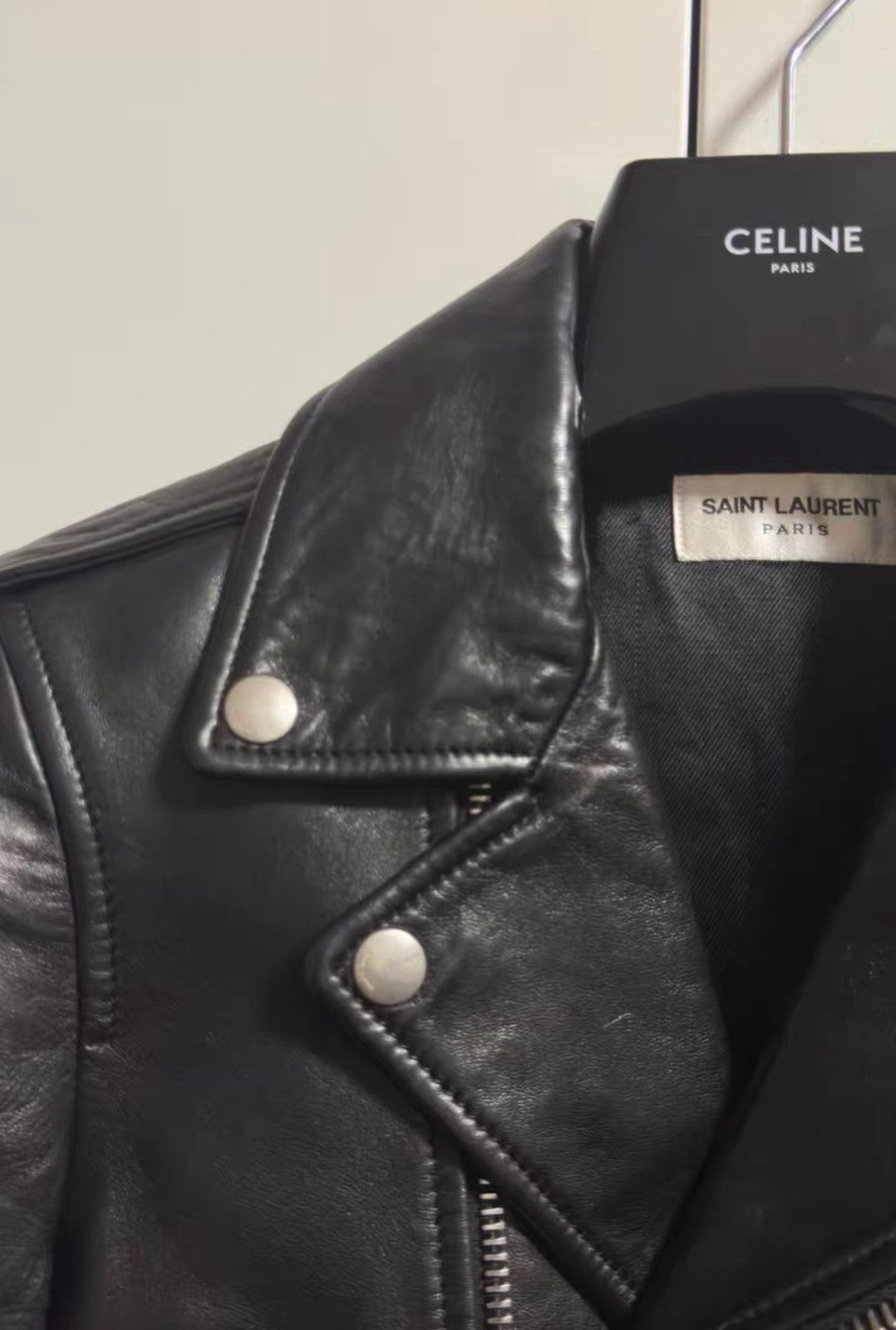 Saint Laurent Paris Saint Laurent Women’s Classic Moto Leather Jacket Outerwear Size XS / US 0-2 / IT 36-38 - 2 Thumbnail