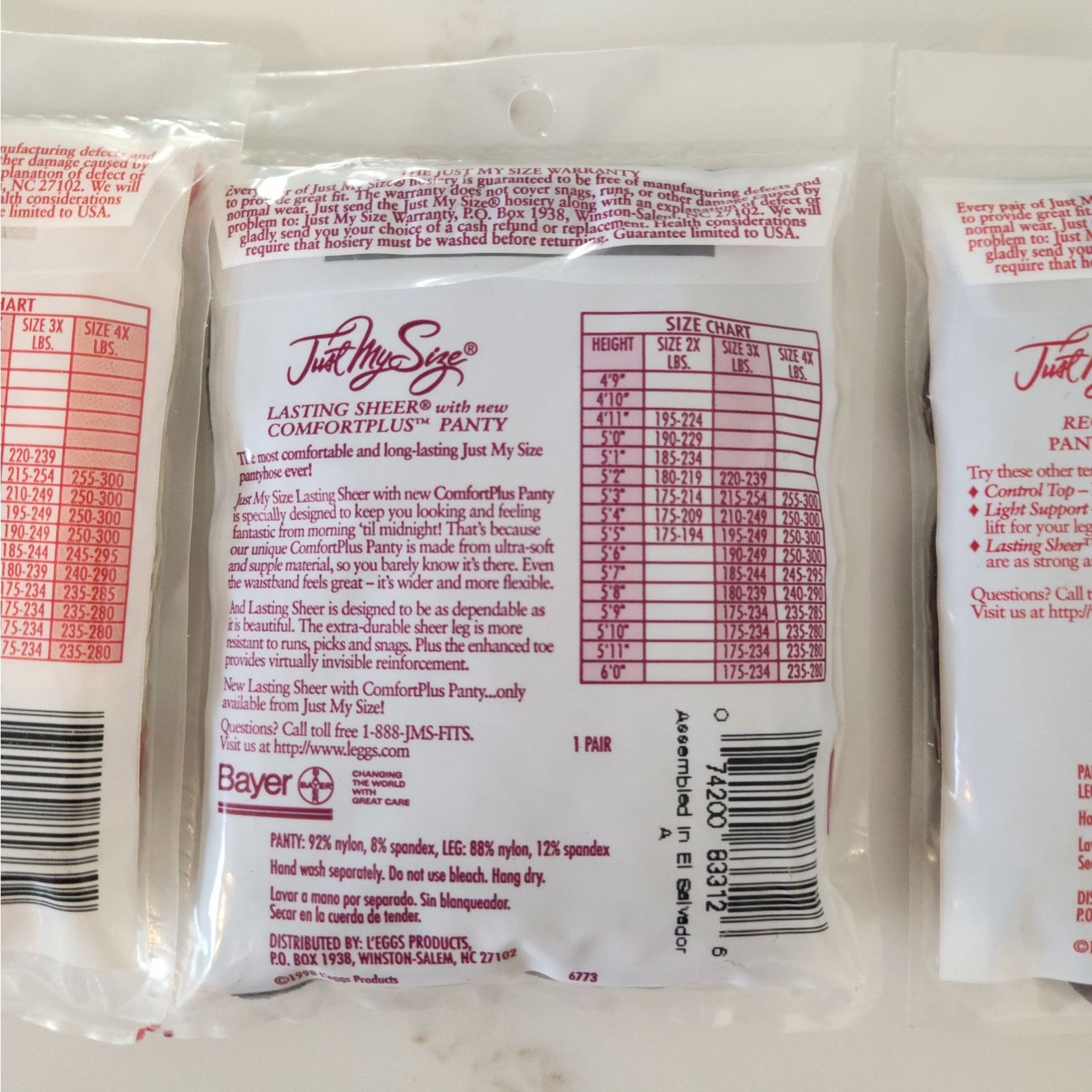 Other 90s Vintage L'eggs Pantyhose Plus Size 3x White Coffee Black Size ONE SIZE - 6 Thumbnail