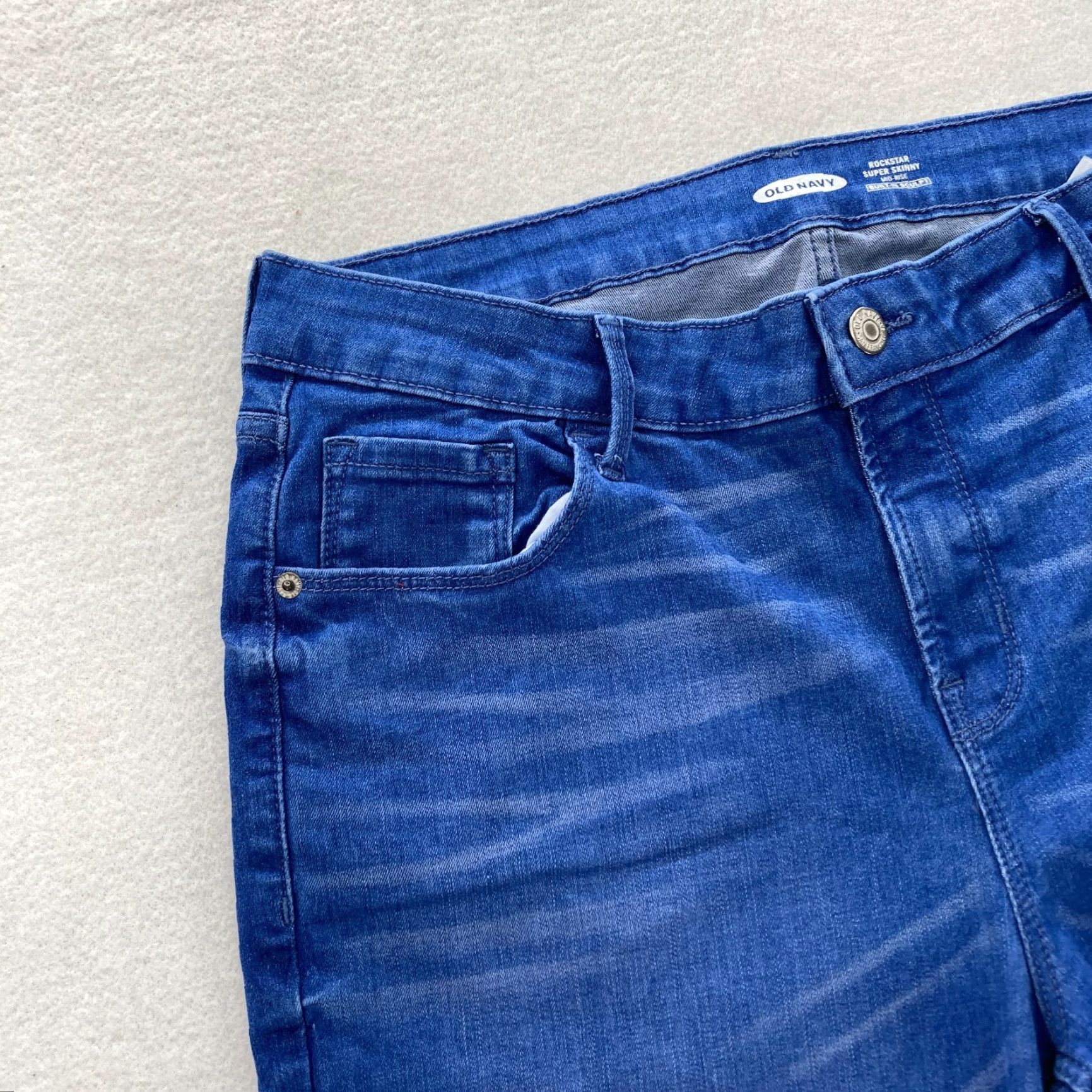 Old Navy Old Navy Rockstar Jeans Women's 14 Skinny Medium Wash Blue Stretch Denim Jeans Size 24" / US 00 / IT 34 - 3 Thumbnail