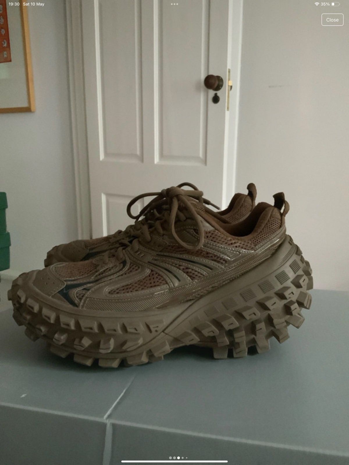 Balenciaga brown bouncer trainers