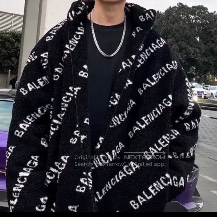 Balenciaga Balenciaga Logo Slogan Stand Collar Sherpa Jacket Size XS / US 0-2 / IT 36-38 - 5 Thumbnail