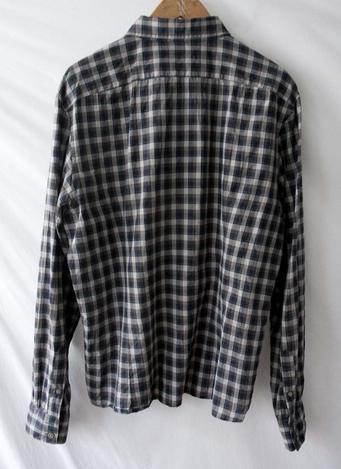 John Varvatos John Varvatos Shirt Flannel Size L Plaid Gray/ Brown Size US L / EU 52-54 / 3 - 7 Thumbnail