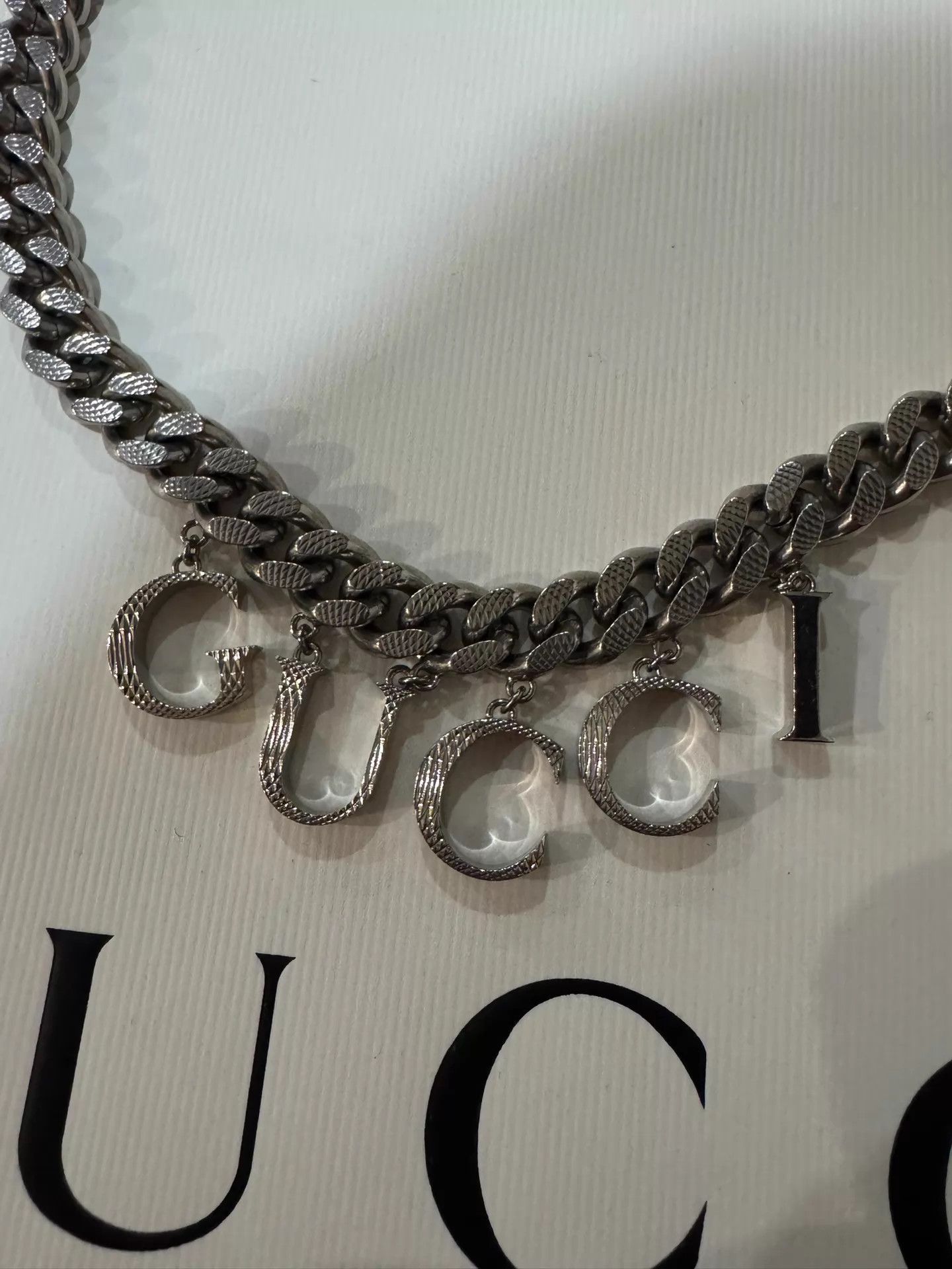 Gucci Gucci 100th Anniv Letter Logo Necklace IU Unisex New w/ Tags Size ONE SIZE - 5 Thumbnail