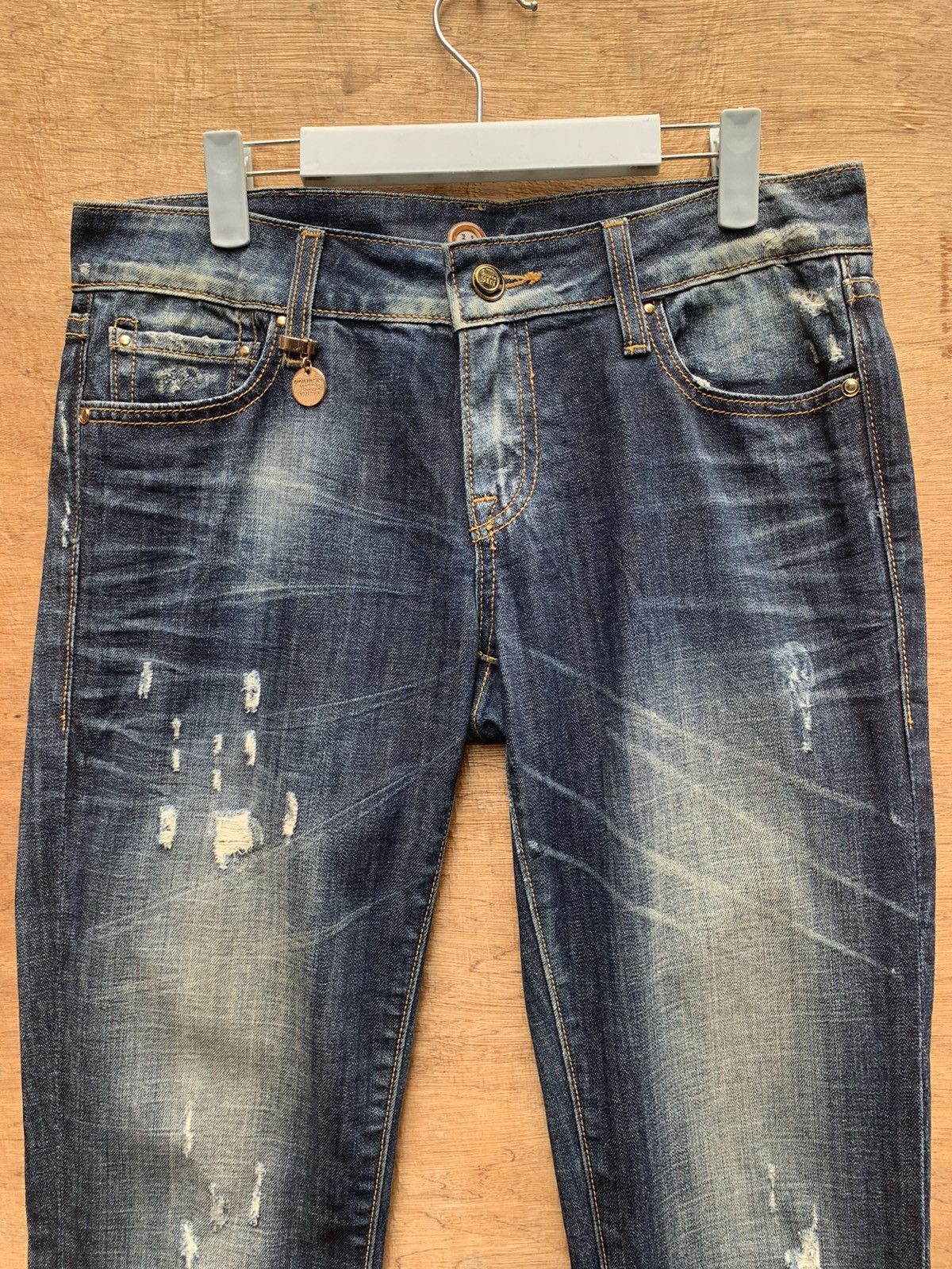 Art Comes First Eight Sin Denim Art Distressed Jeans Pants Size US 31 - 9 Thumbnail
