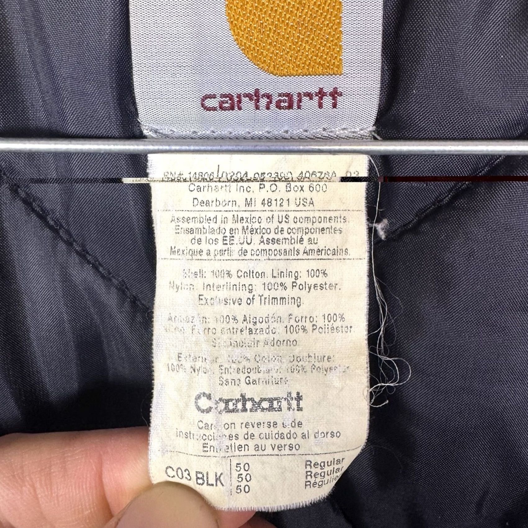 Carhartt VINTAGE Carhartt Jacket Mens 50 Black C03 BLK Detroit Arctic Quilt Lined Chore Barn Field Work Size US M / EU 48-50 / 2 - 7 Thumbnail