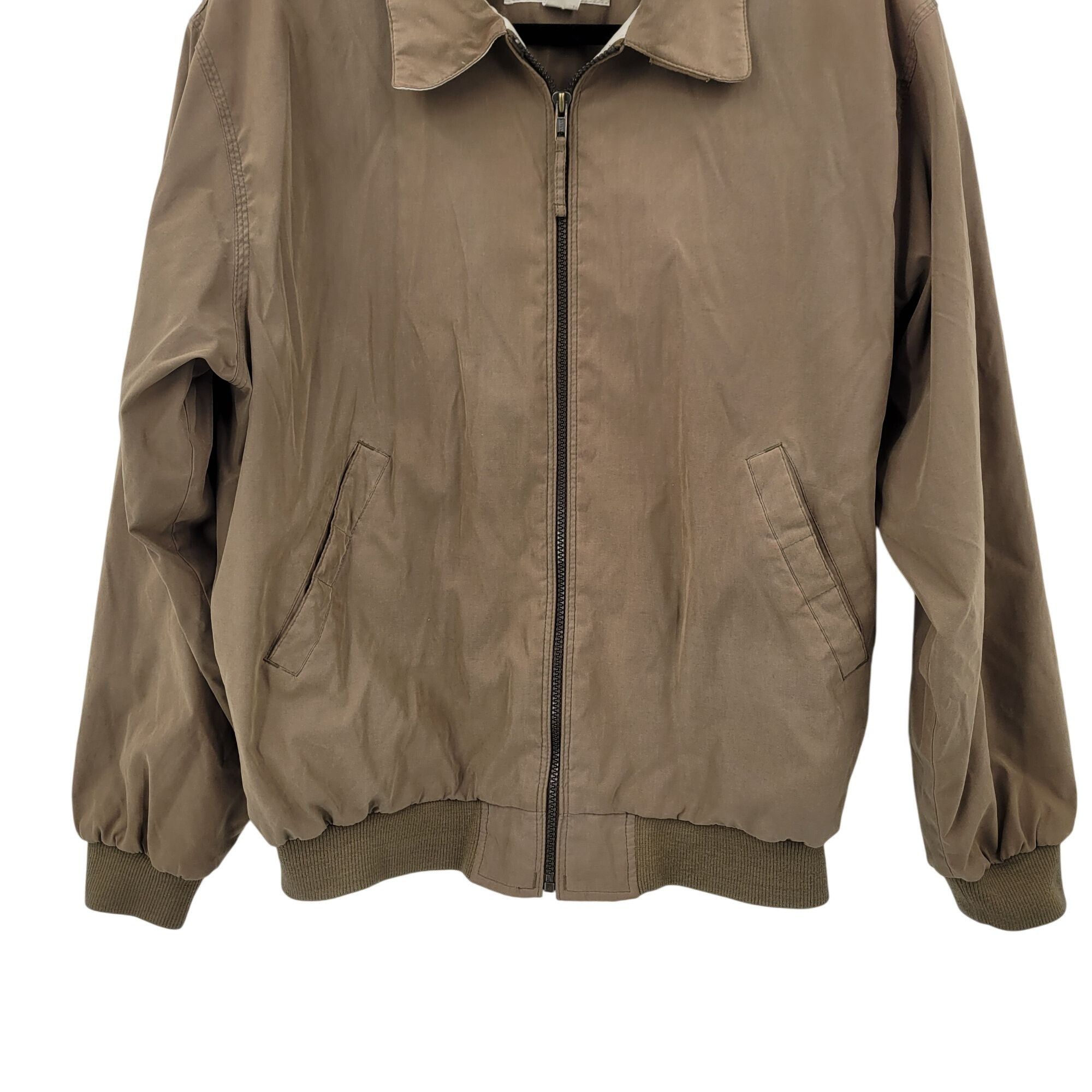 Vintage Vintage Mens Medium Tan Zip Up Bomber Dress Jacket Neutral C Size US M / EU 48-50 / 2 - 5 Thumbnail