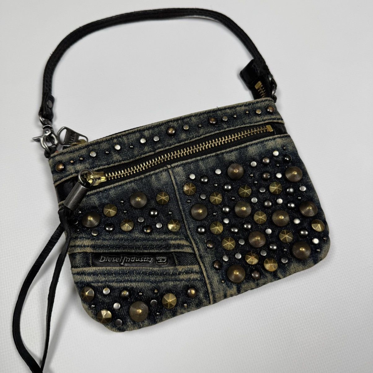 Diesel Vintage Y2K Diesel Metal Rhinestones Denim Small Bag Rare Size ONE SIZE - 3 Thumbnail