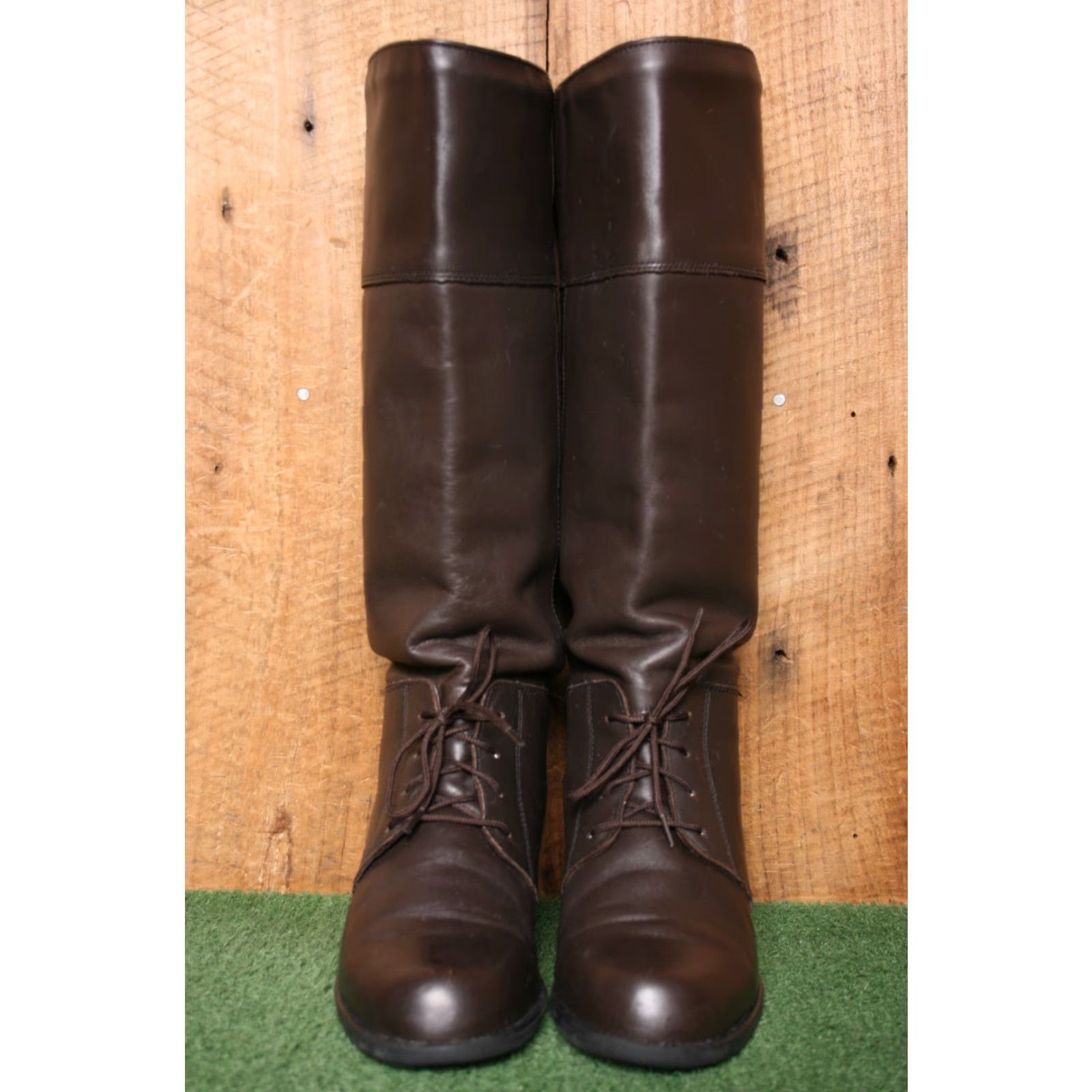 Blondo VINTAGE Blondo Brown Leather 15" Tall Fleece Lined Pull-On Lace Riding Boots Sz. 7.5 B Womens Boot Size M / US 6-8 / IT 42-44 - 5 Thumbnail
