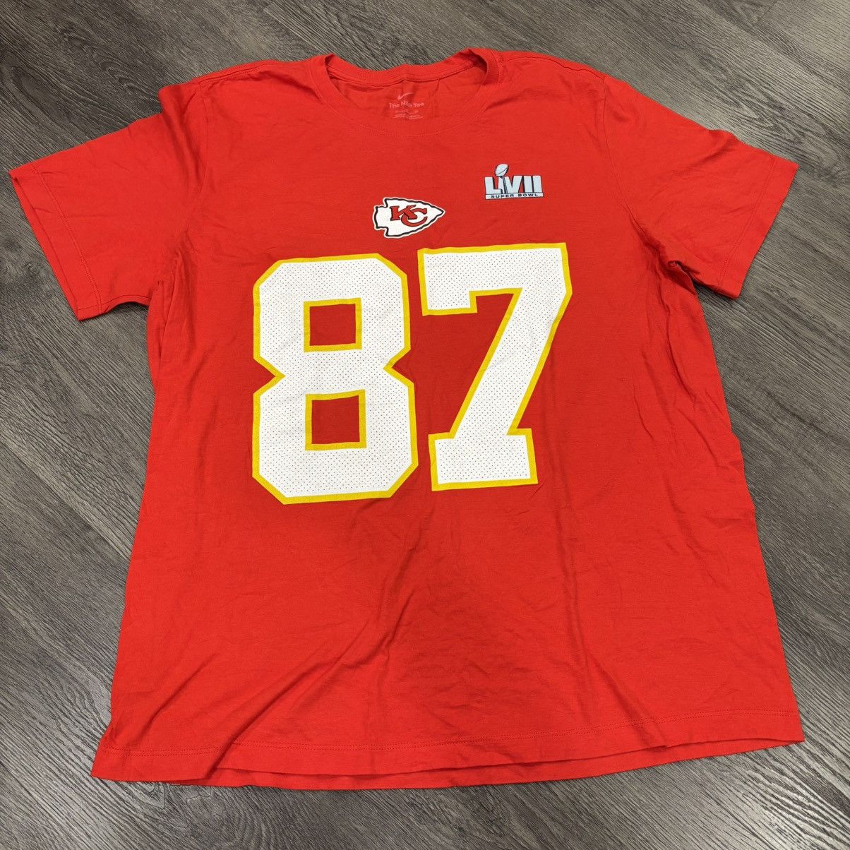 NFL Travis Kelce Chiefs Super Bowl 57 Nike Shirt, Men’s XL Size US XL / EU 56 / 4 - 1 Thumbnail
