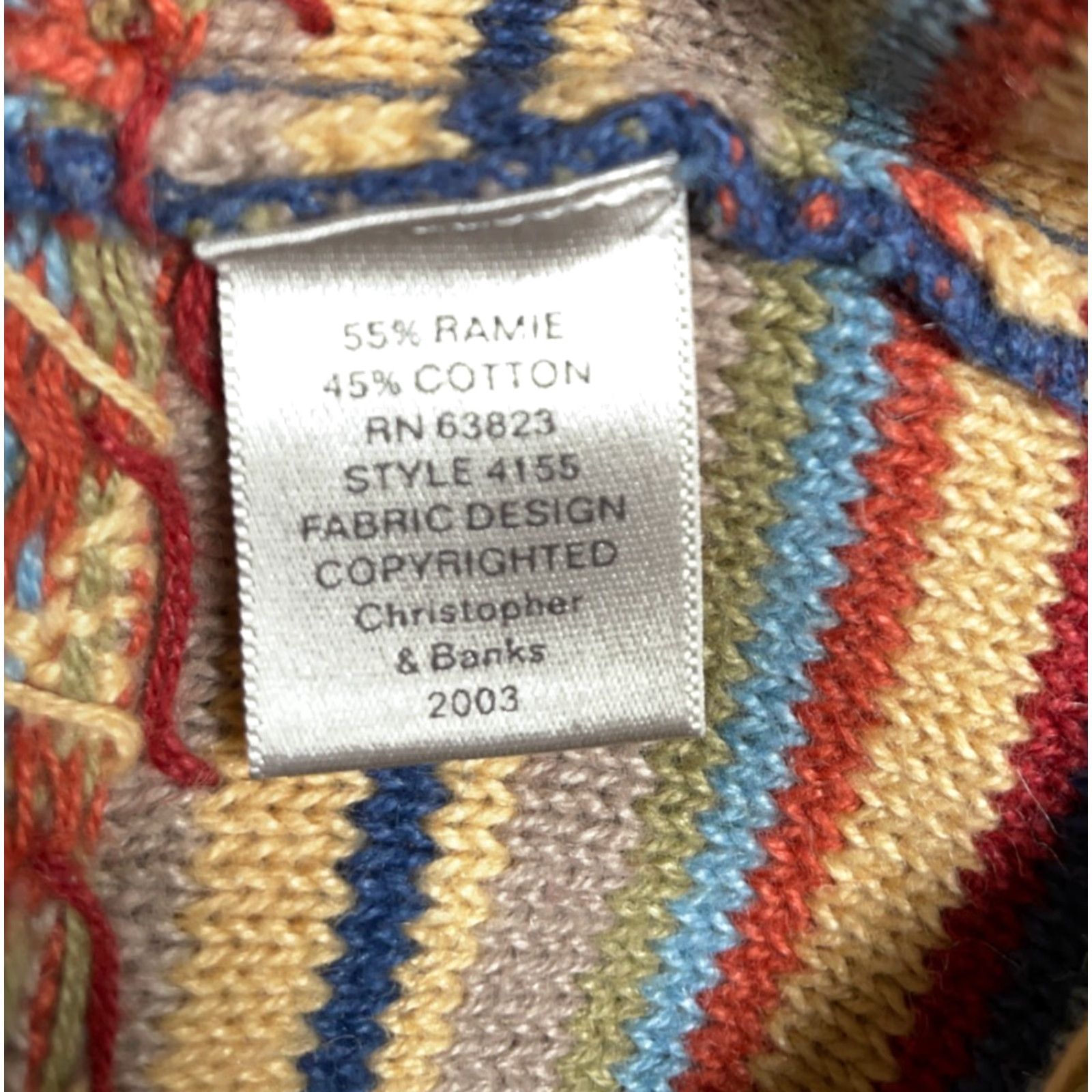 Vintage VINTAGE Aztec Pattern Cardigan Sweater Women's Medium Southwestern Cotton Ramie Knit VTG Size M / US 6-8 / IT 42-44 - 4 Thumbnail