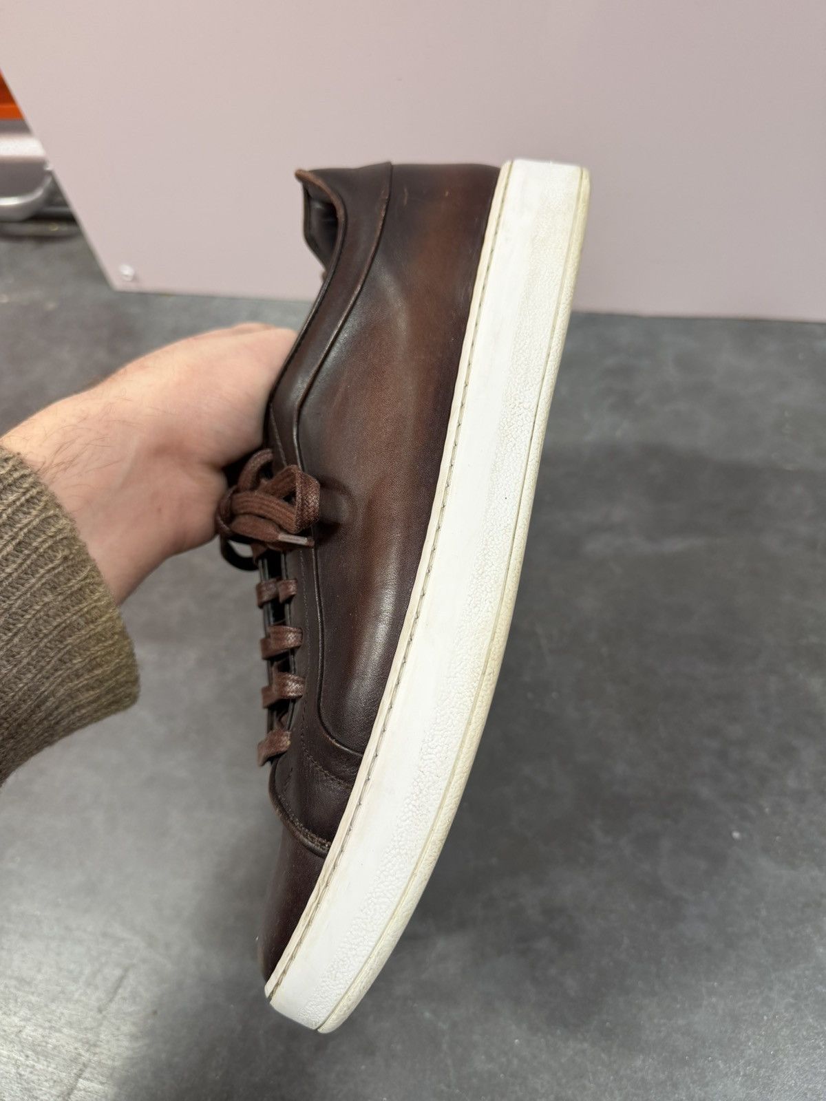 Dior B06 Mens Sneakers Brown Leather Size 43.5 Size US 10 / EU 43 - 7 Thumbnail