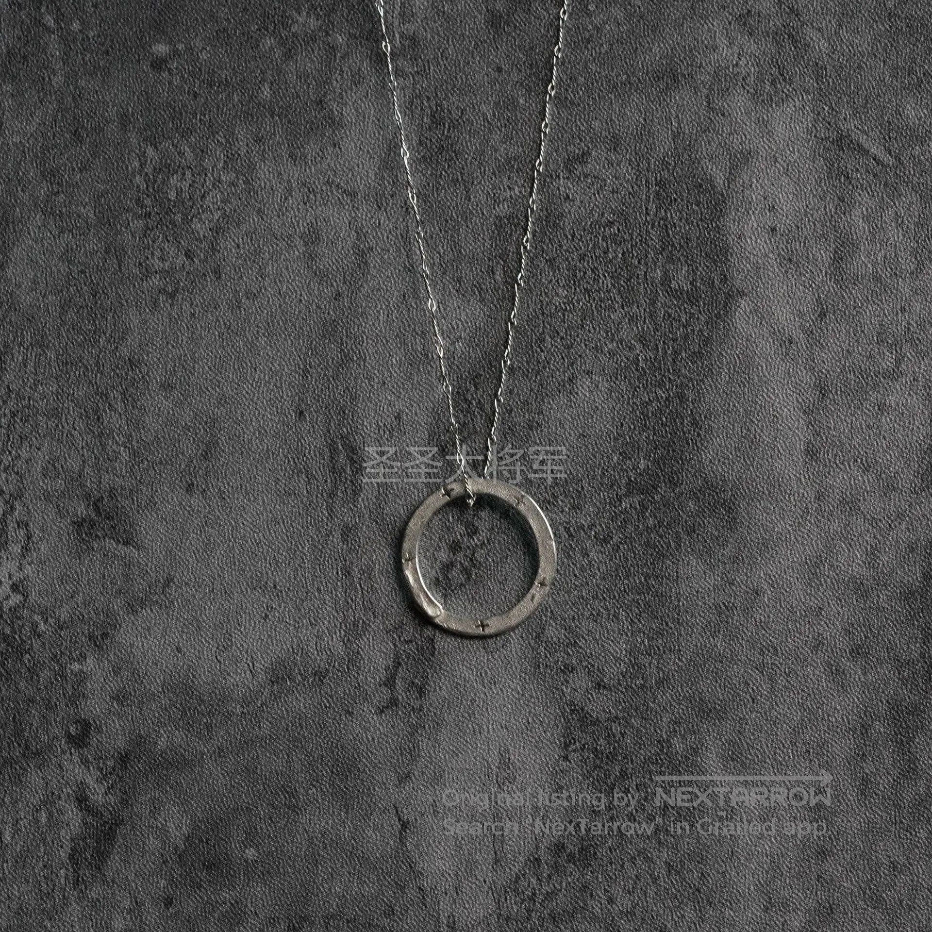Ma+ Silver Circular Pendant Necklace & Rings. Size ONE SIZE - 4 Thumbnail