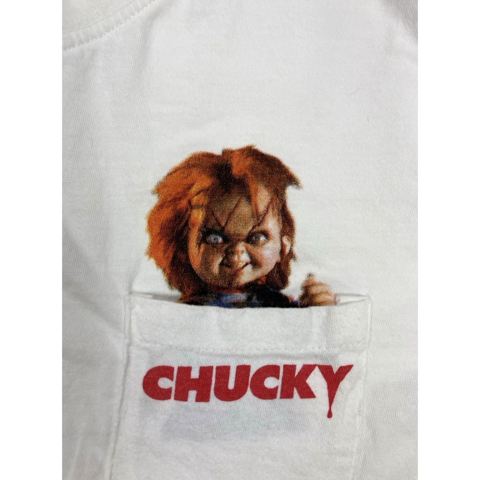 Reason Reason Chucky Graphic Pocket T-shirt Men Medium White Short Sleeve Movie Size US M / EU 48-50 / 2 - 2 Thumbnail