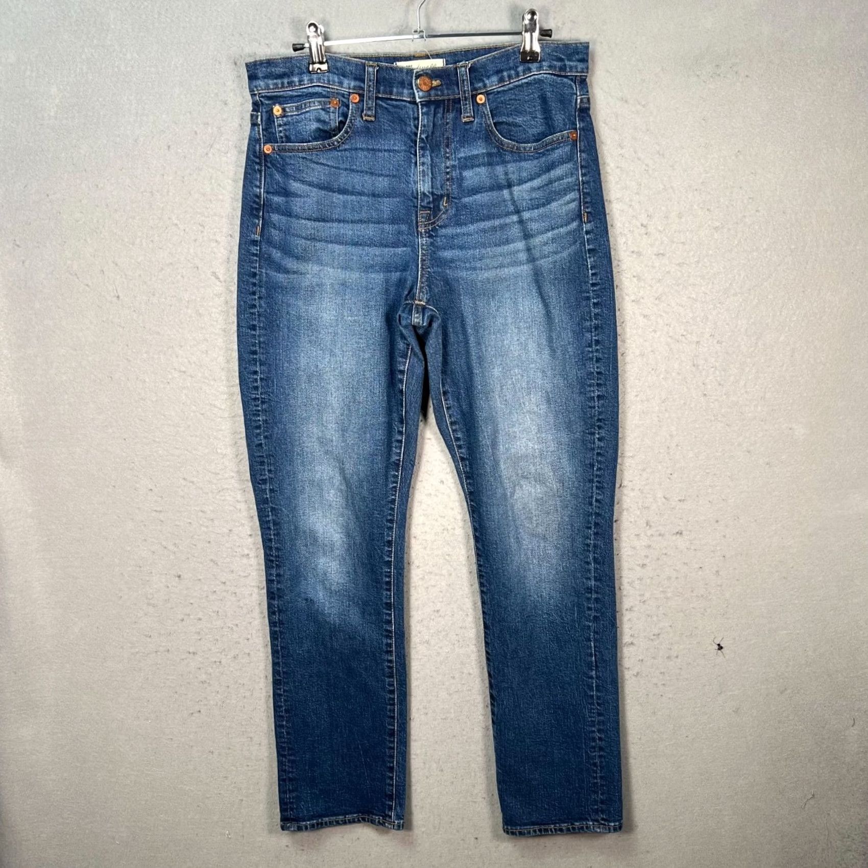 Madewell Madewell Jeans Denim Straight Leg 28 Adult Womens Blue 30 Inseam High Rise Regular Size 28 Cruiser Straight Leg Jeans Blue Denim Womens Size 28" / US 6 / IT 42 - 2 Thumbnail